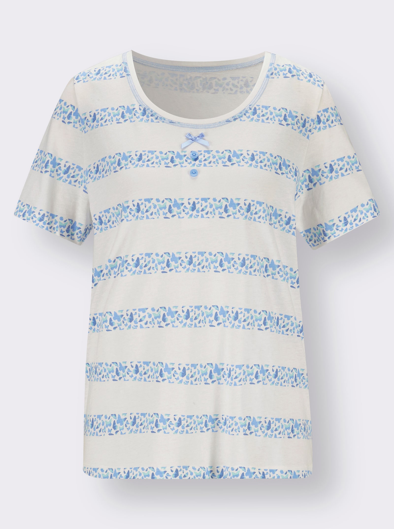 wäschepur Capri-Anzüge - ecru-himmelblau-bedruckt + ecru-altrosa-bedruckt