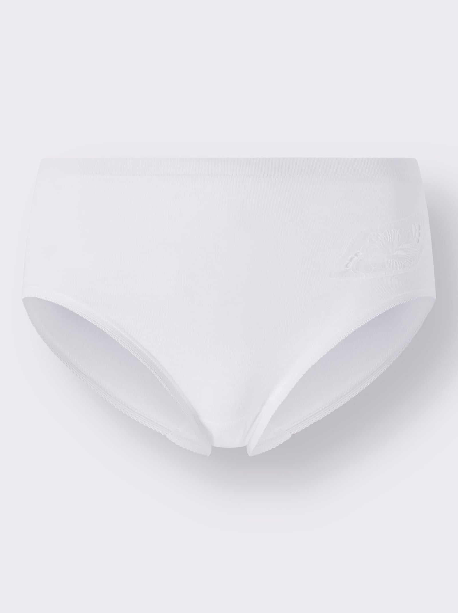 Nina von C. Hüftslip mit Batiststickerei-Motiv - weiß