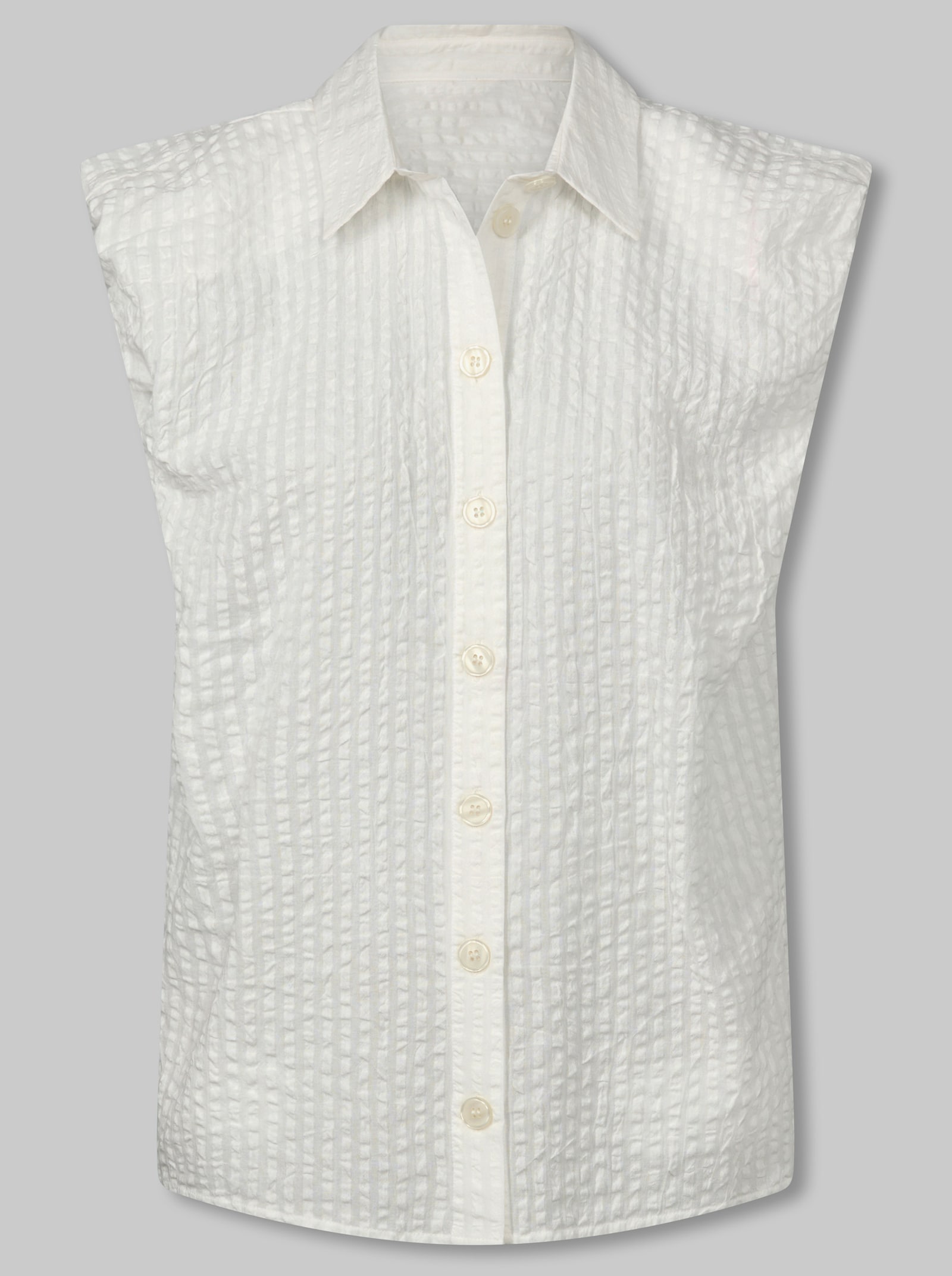 heine Ärmellose Bluse aus Seersucker - ecru