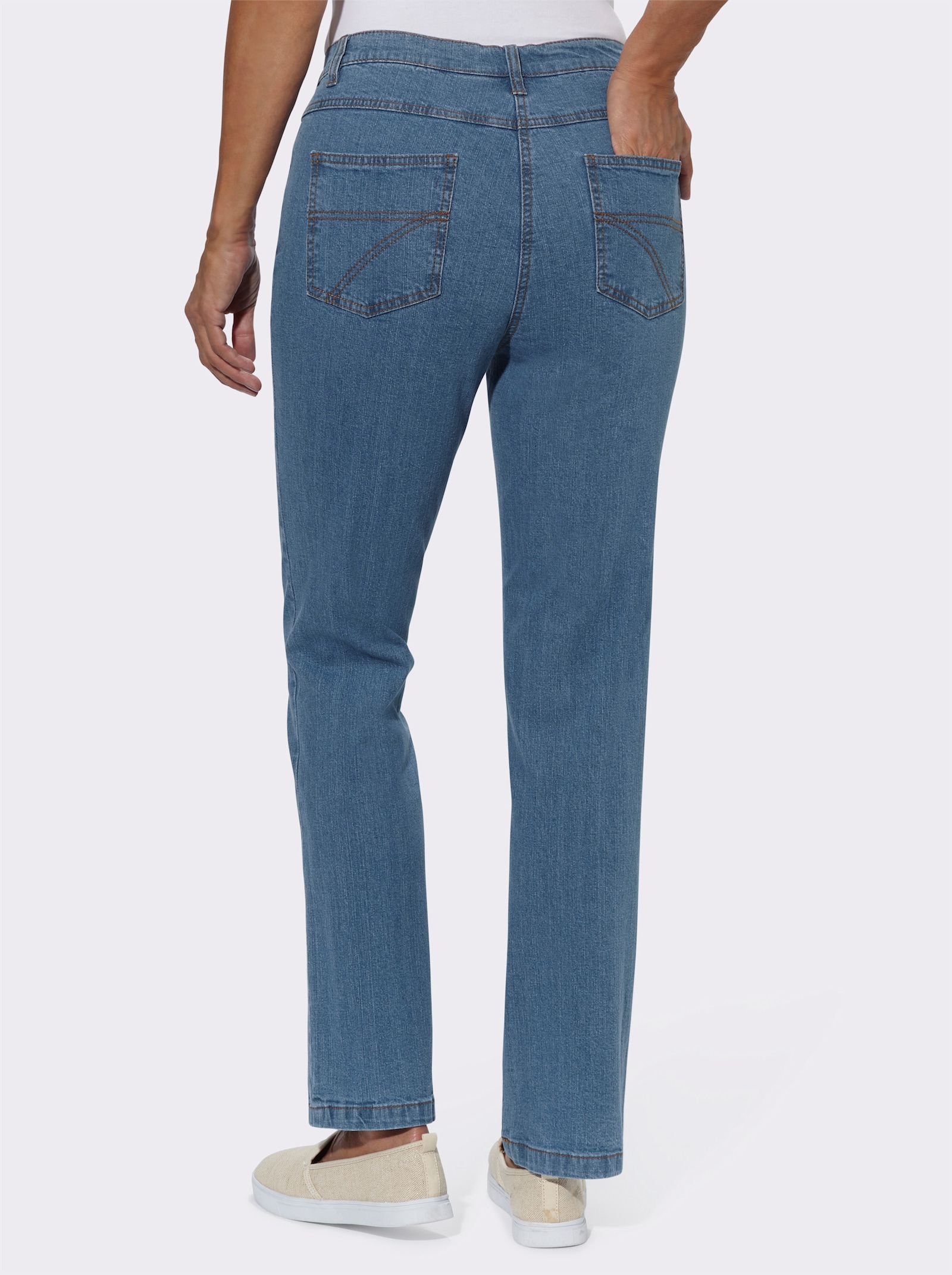 5-pocketjeans met katoenstretch - blue-bleached
