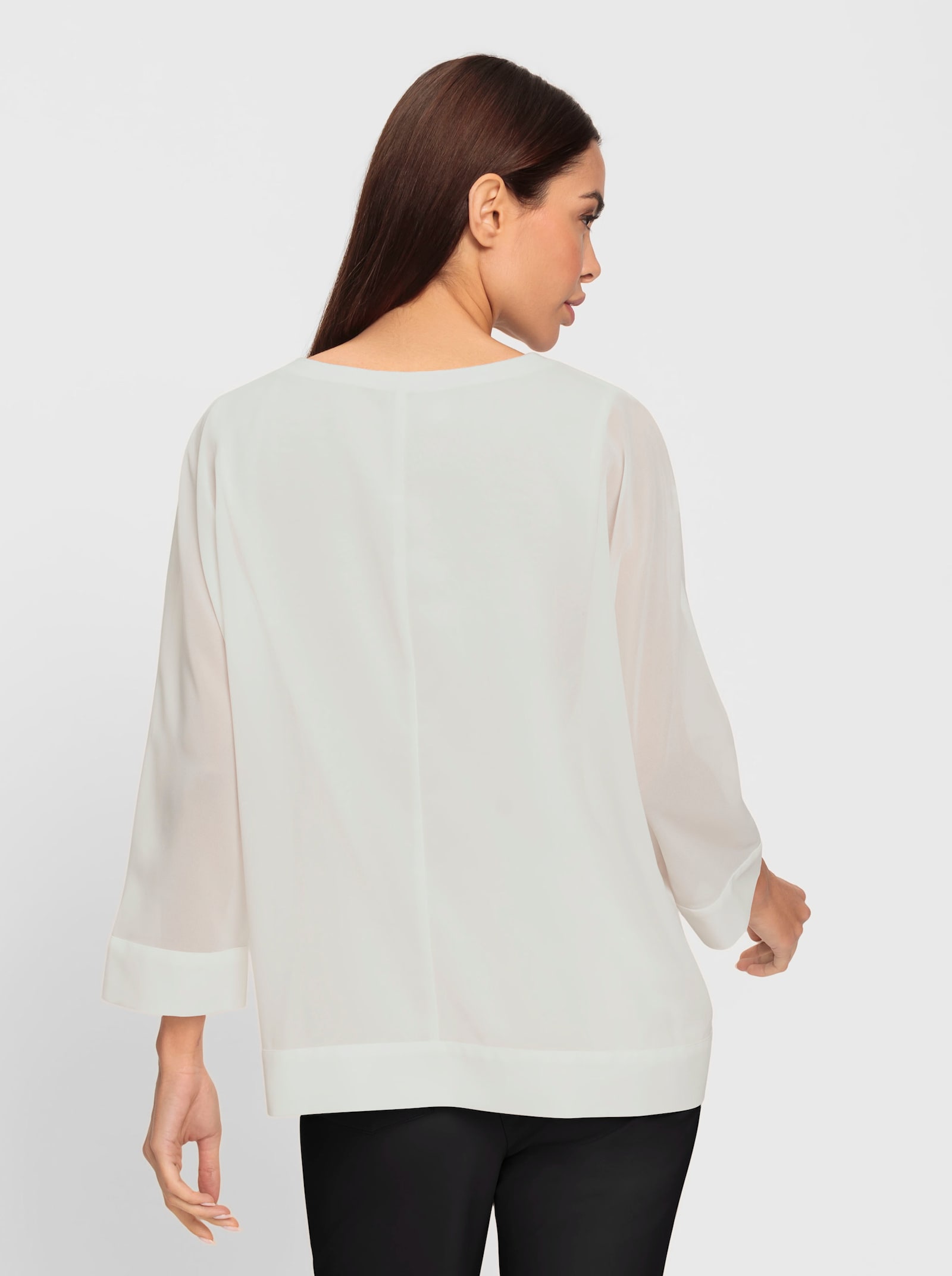 heine Comfortblouse met ingenaaide top - ecru