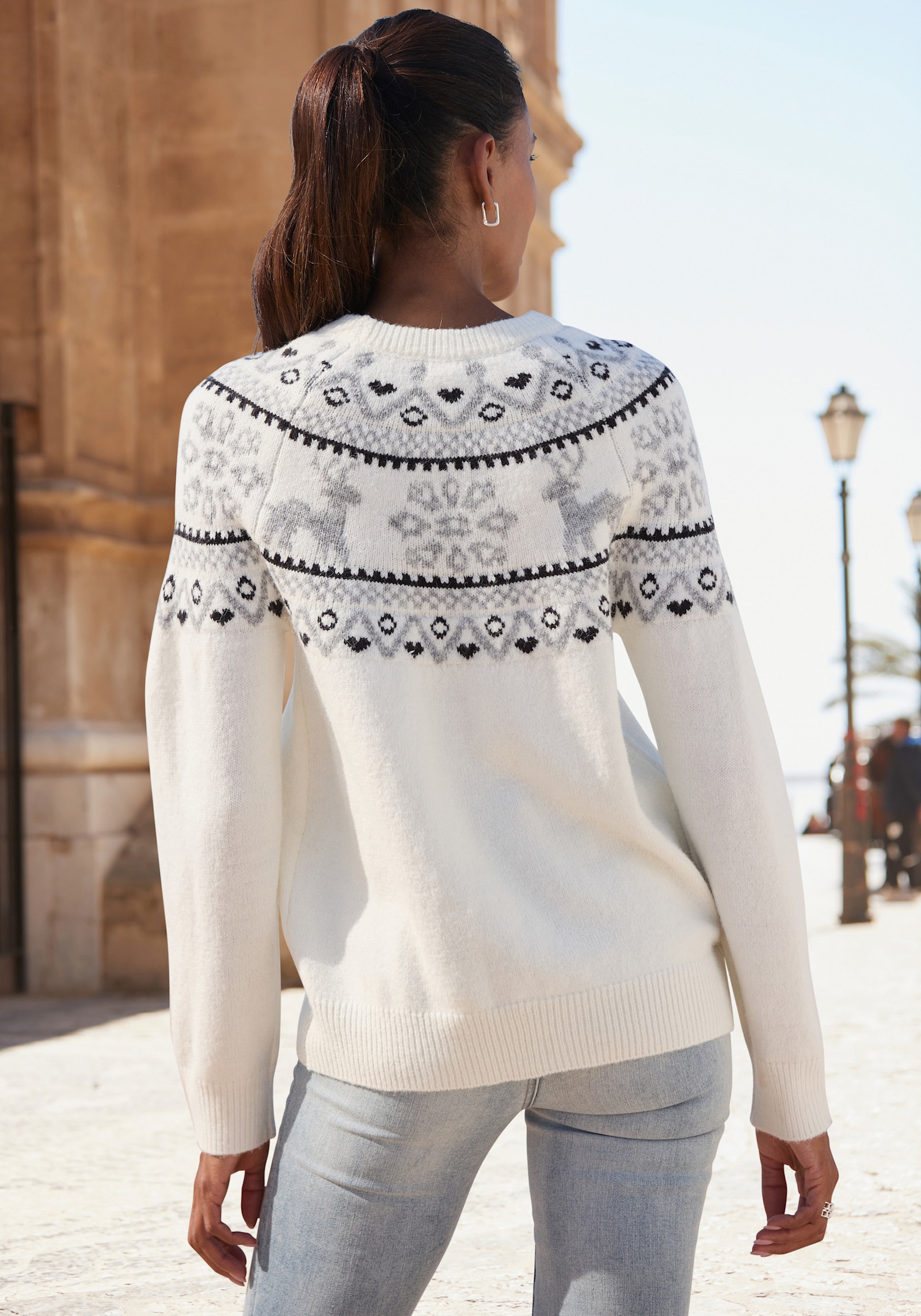 LASCANA Norwegerpullover - weiß