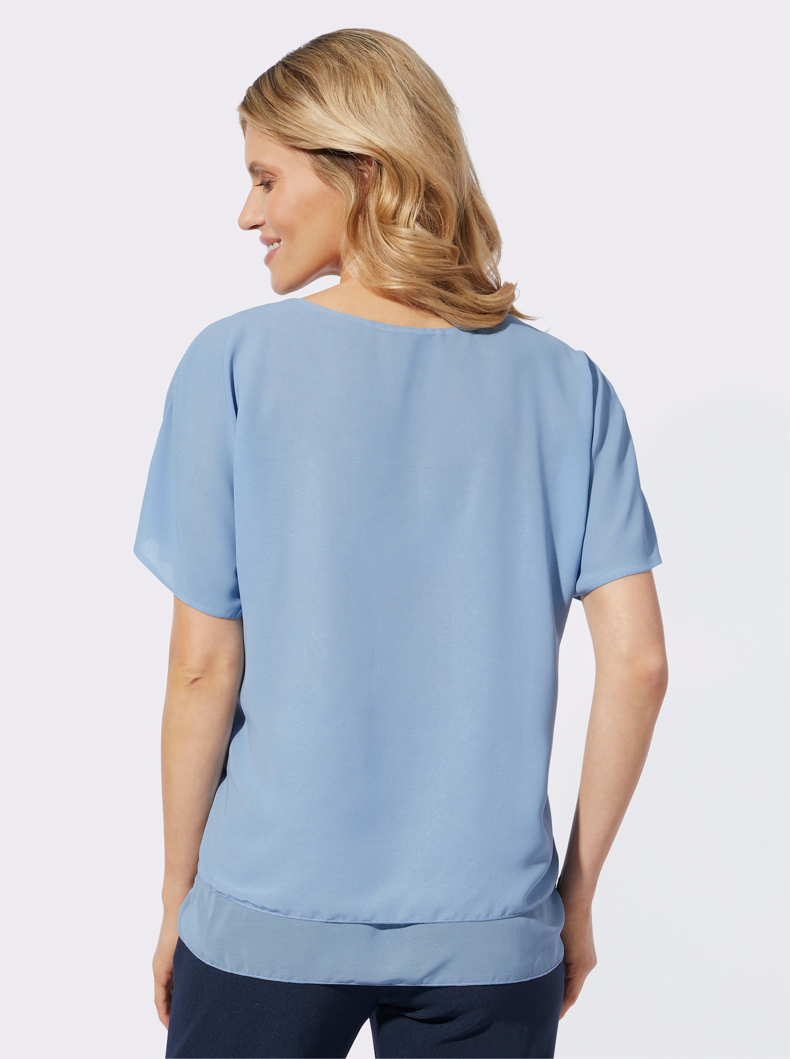 Schlupfbluse im Lagenlook - bleu