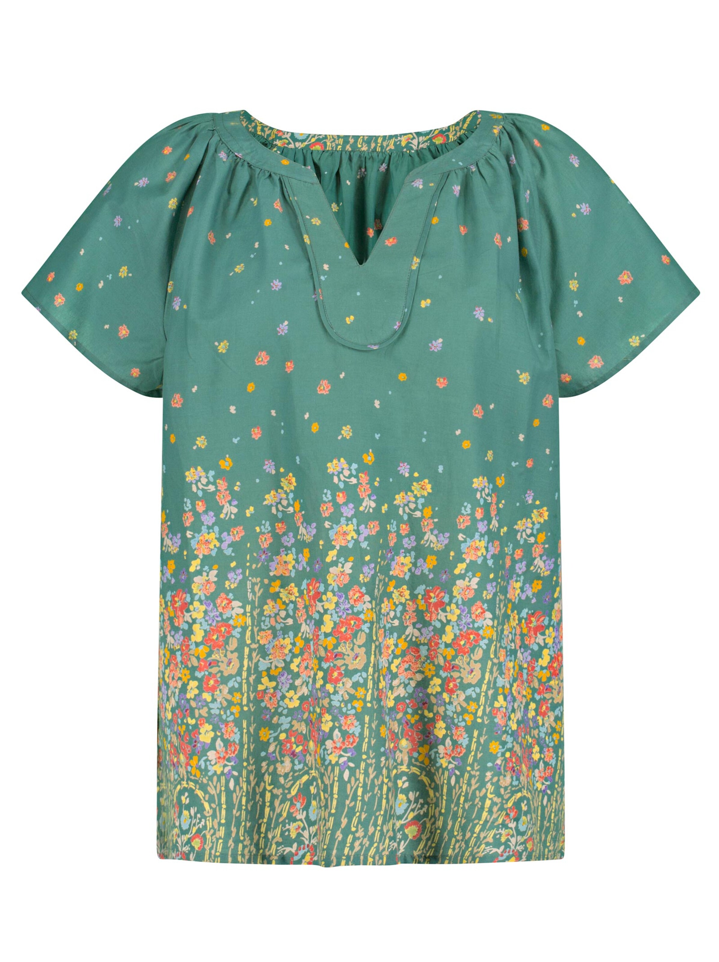 Bluse - grün-gemustert