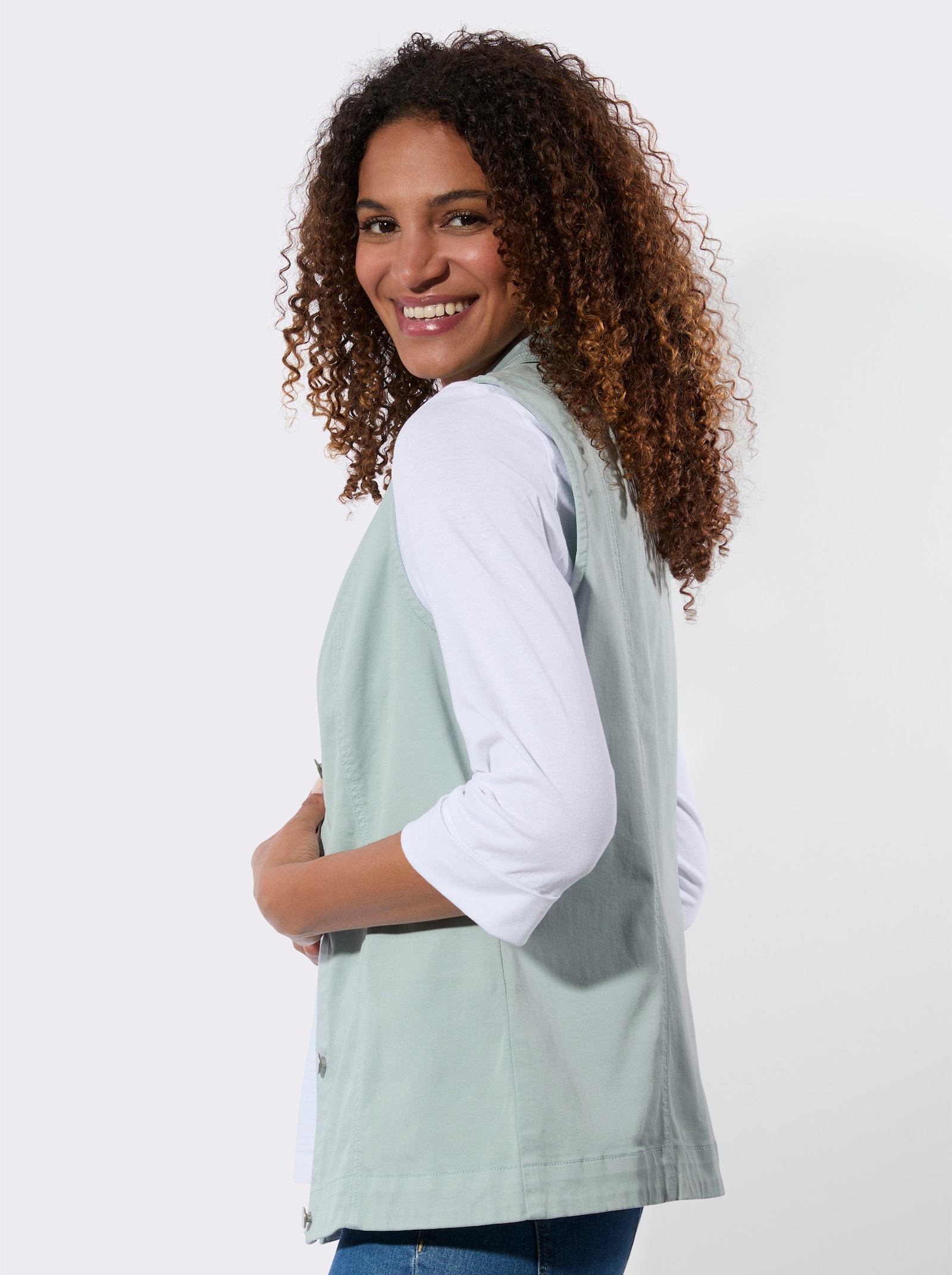 Weste in Jeans-Optik - kalkmint