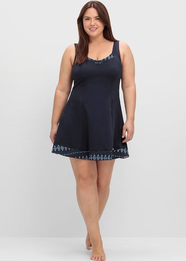 sheego Badekleid - tiefblau-bedruckt