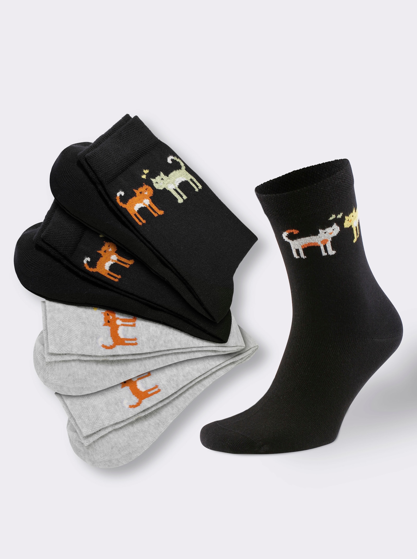 wäschepur Sokken - zwart + grijs gemêleerd