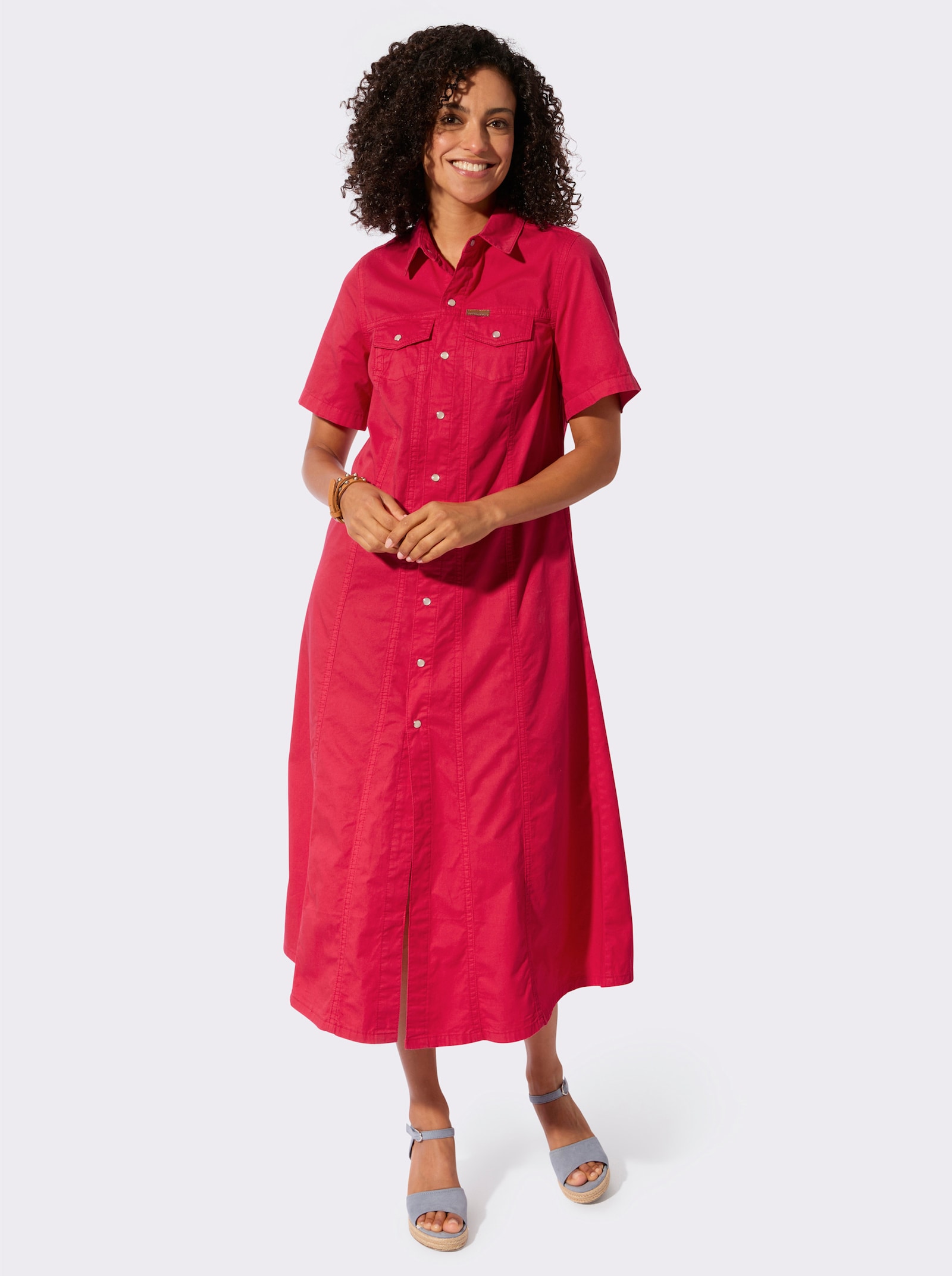 Jeansjurk in A-lijn - aardbei