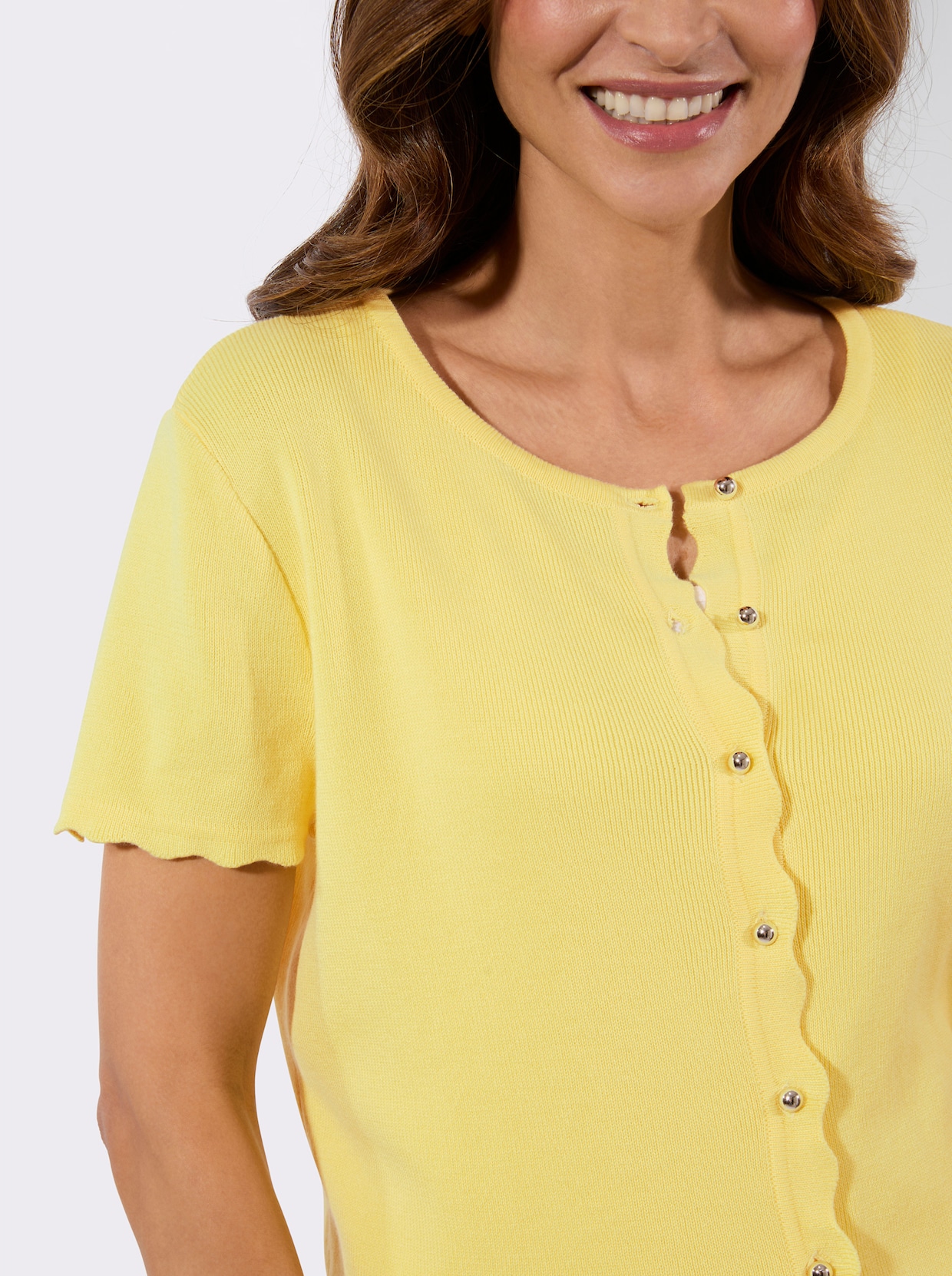 Bolero mit Wellenkante - zitrone