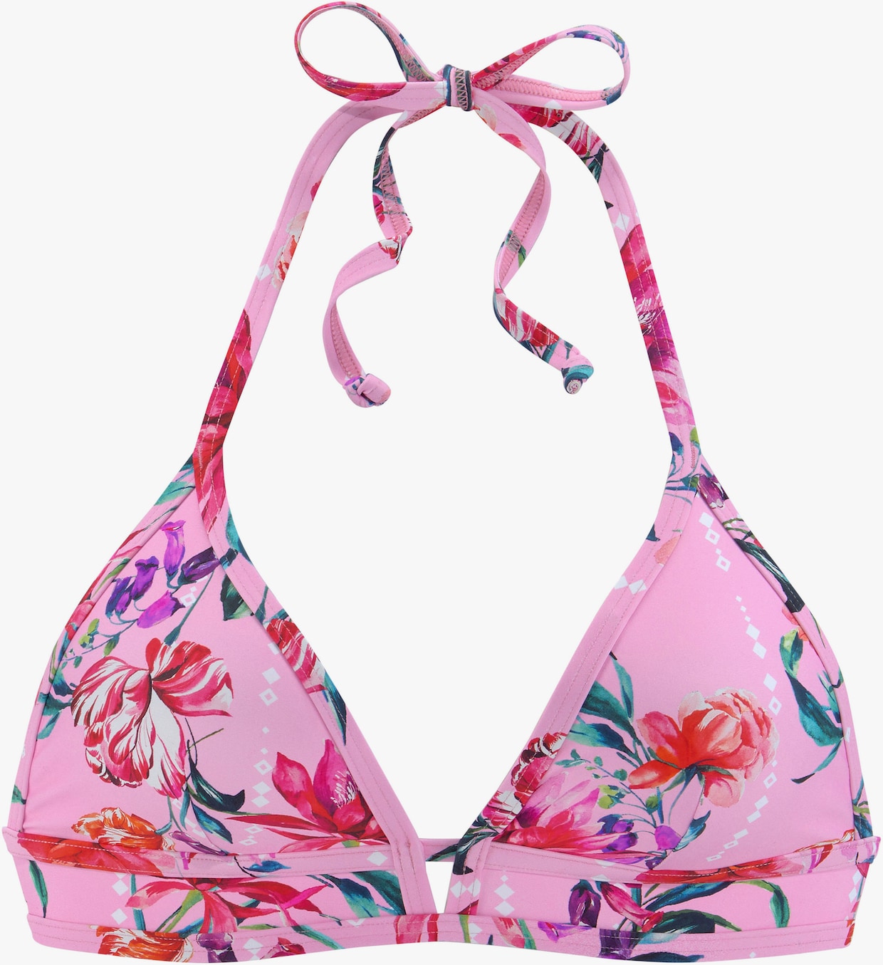 Sunseeker Haut de bikini triangle - rose imprimé