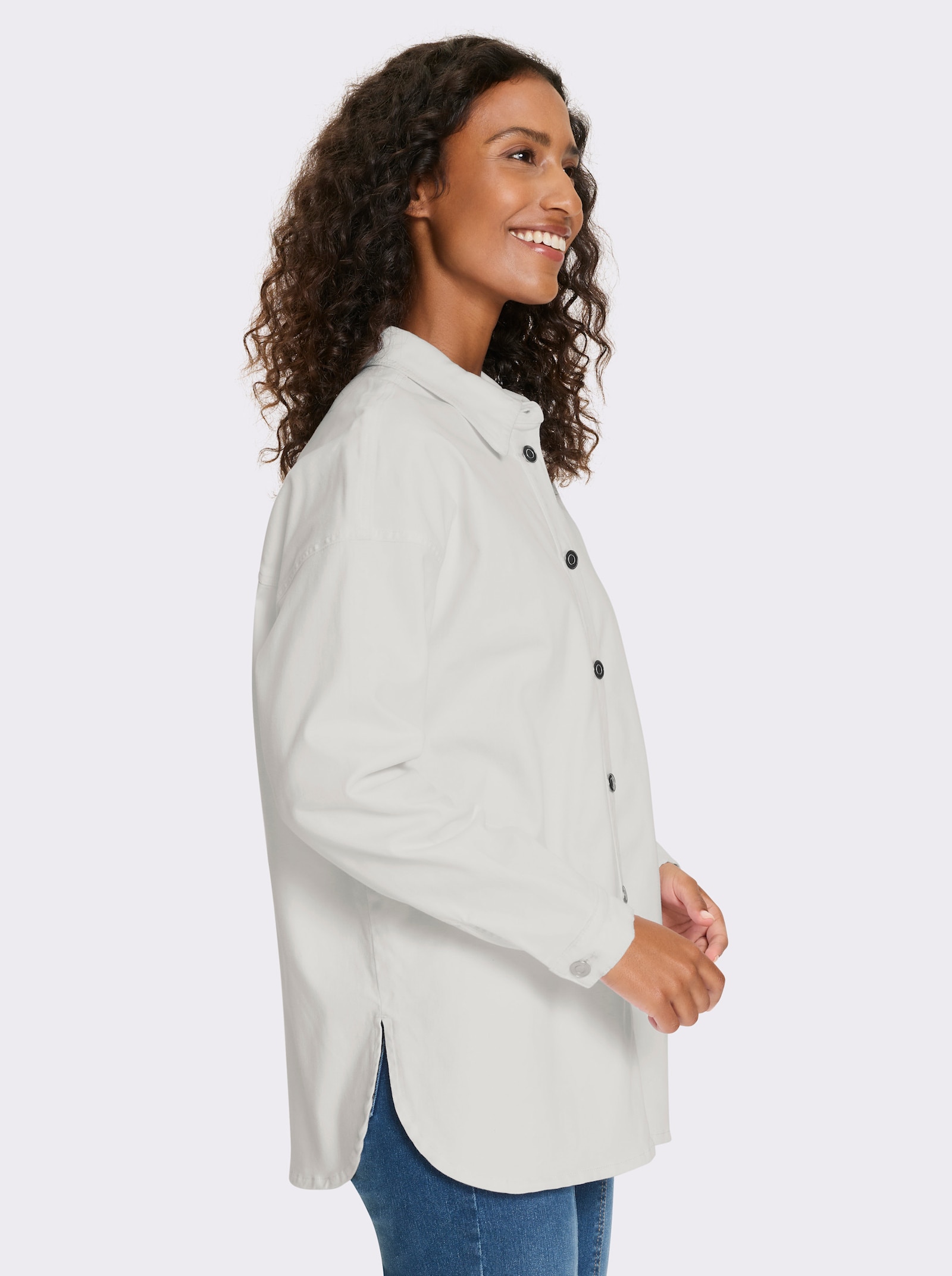 heine Jeansbluse mit Seitenschlitzen - ecru