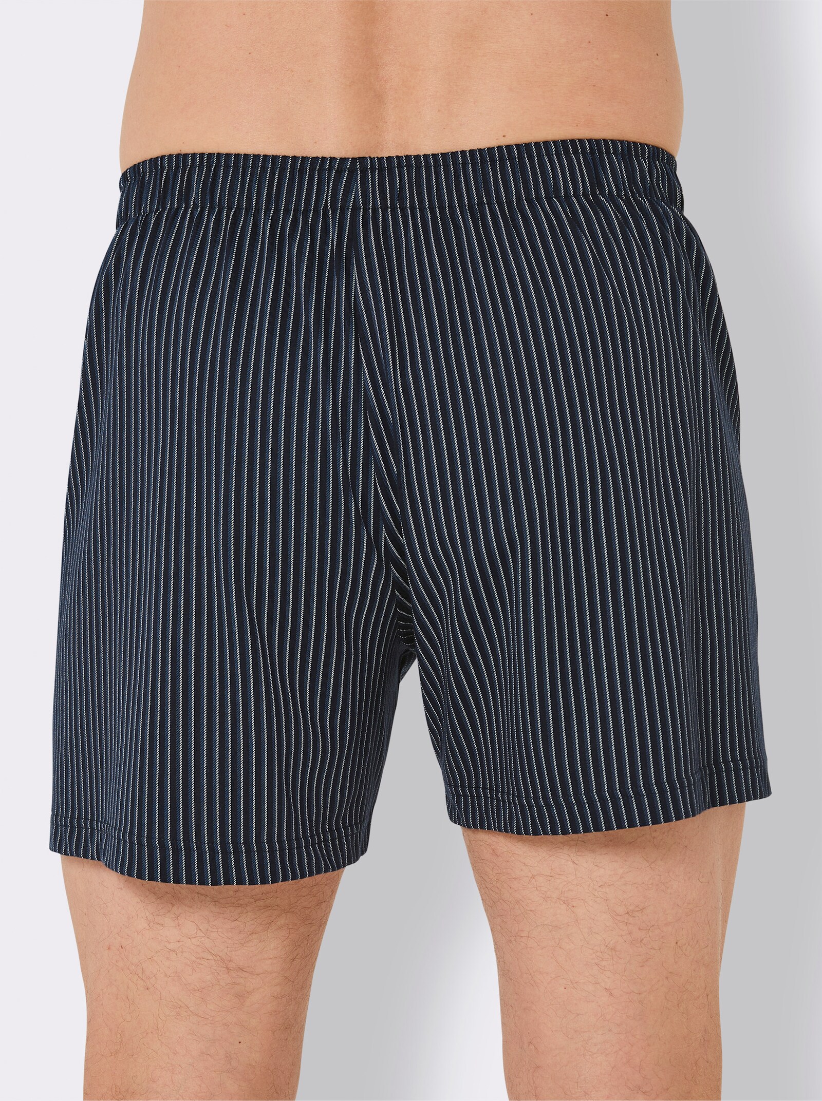 Schiesser Boxershorts mit Streifen - marine + marine-weiß-gestreift