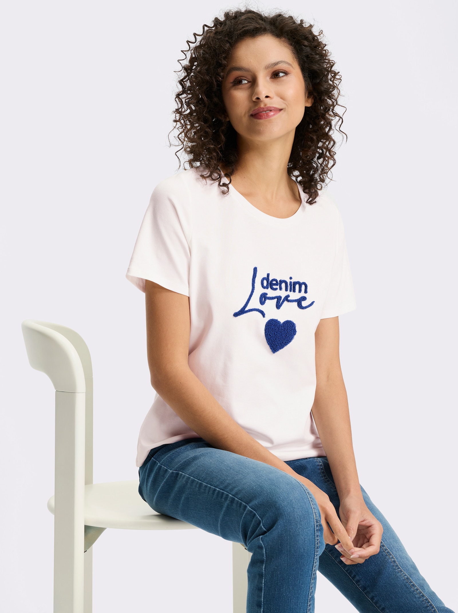 heine T-shirt à manches courtes avec détails décoratifs - écru