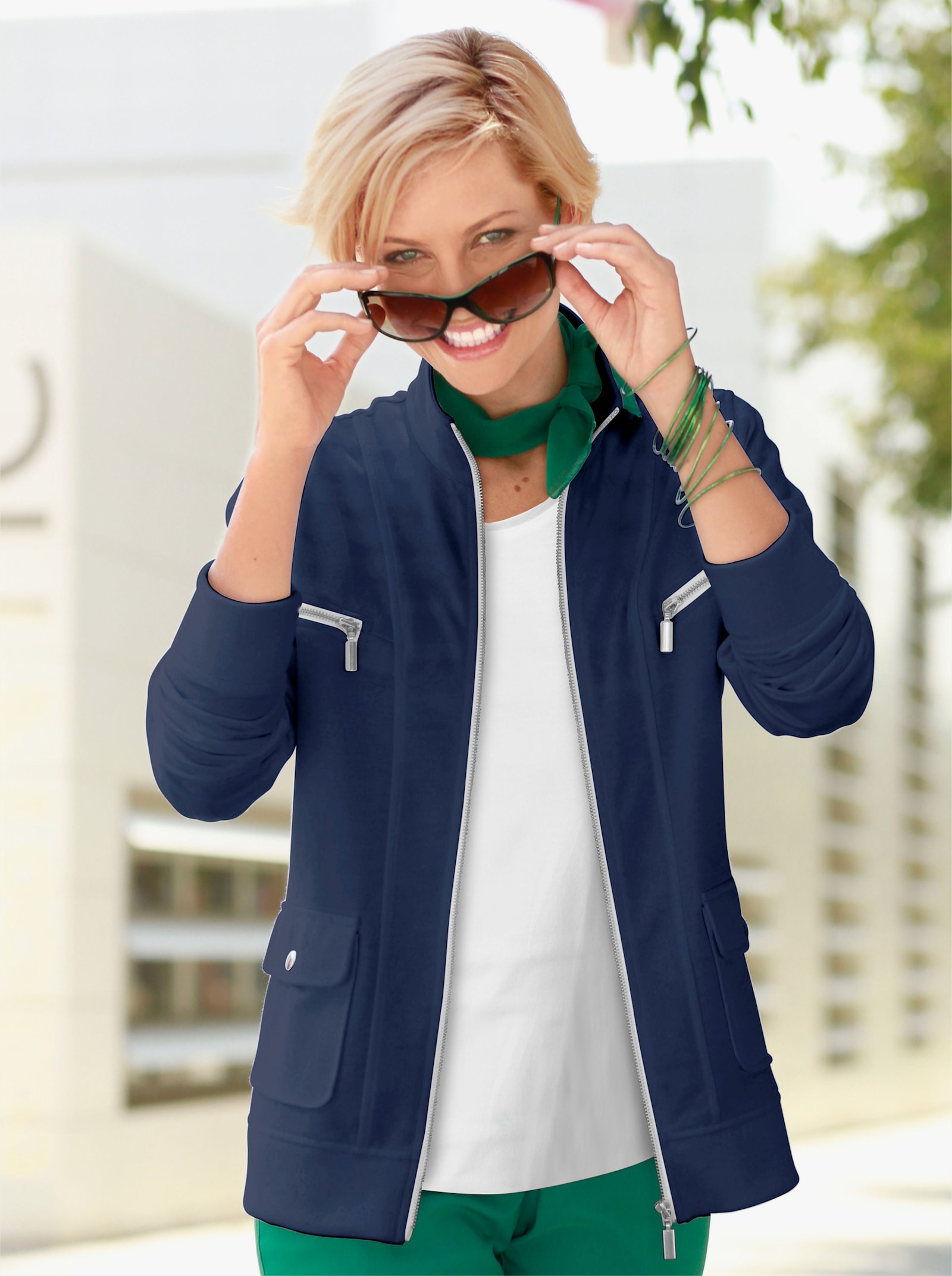 Shirtjacke aus reiner Baumwolle - marine