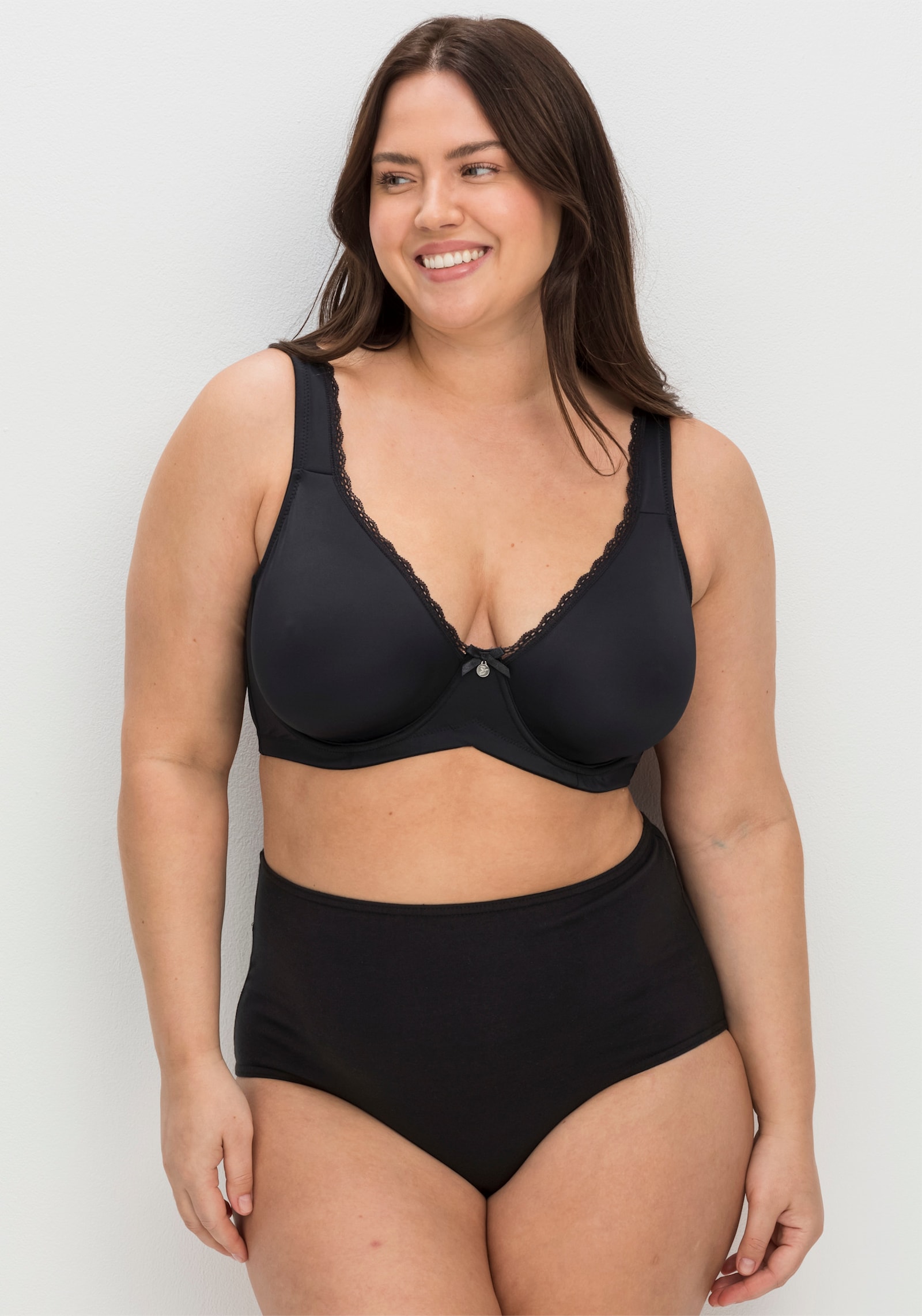 sheego Bügel-BH im Doppelpack - schwarz + weiss