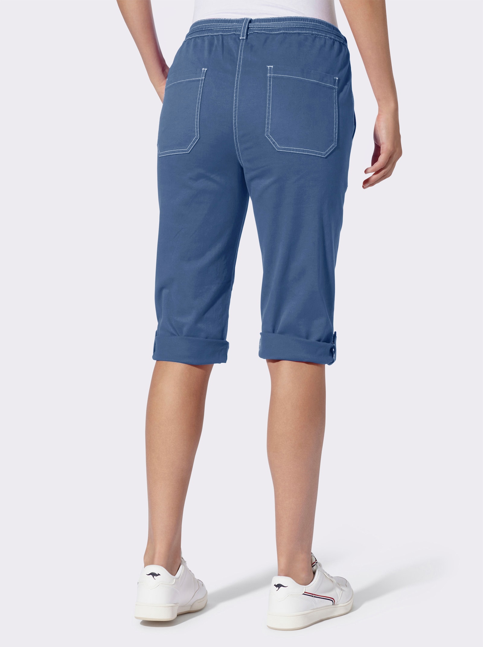 heine Baumwollhose in Capri-Länge - jeansblau