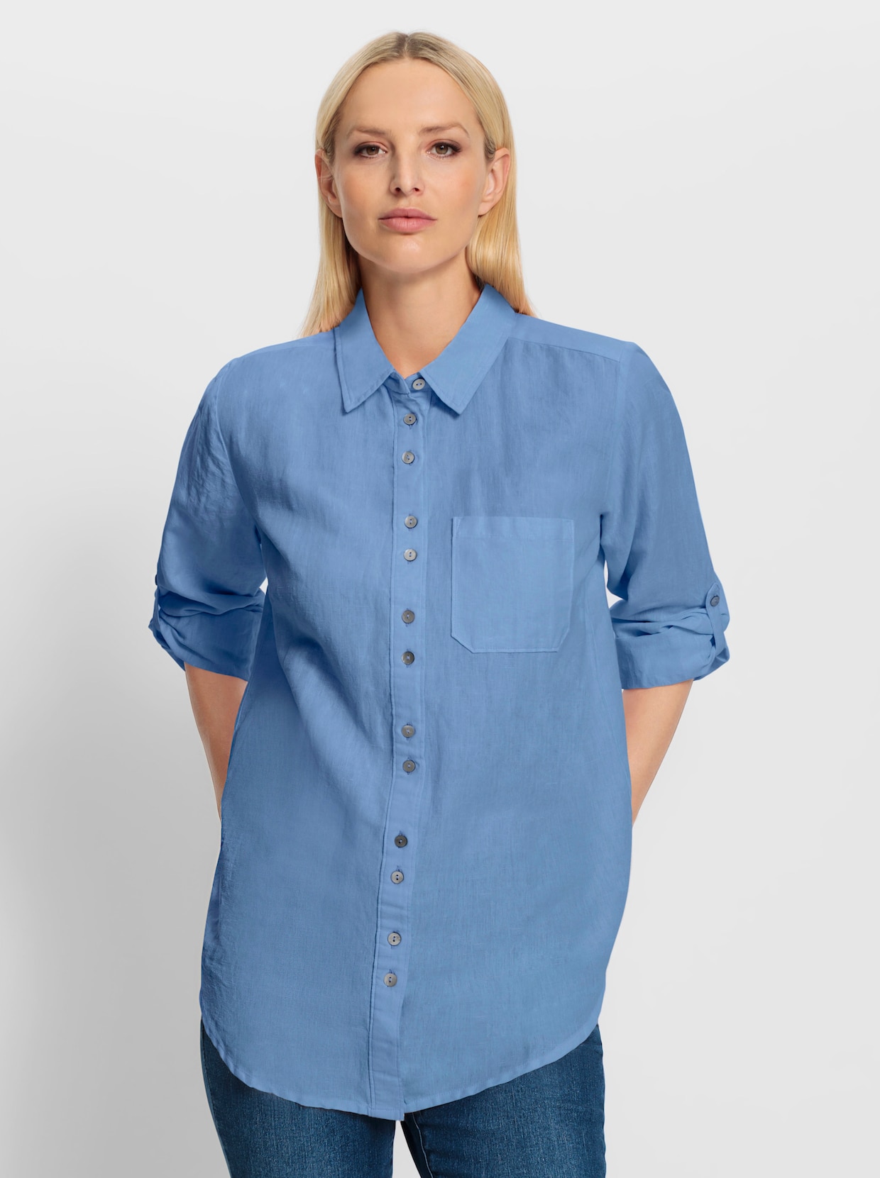 heine Hemdbluse - himmelblau