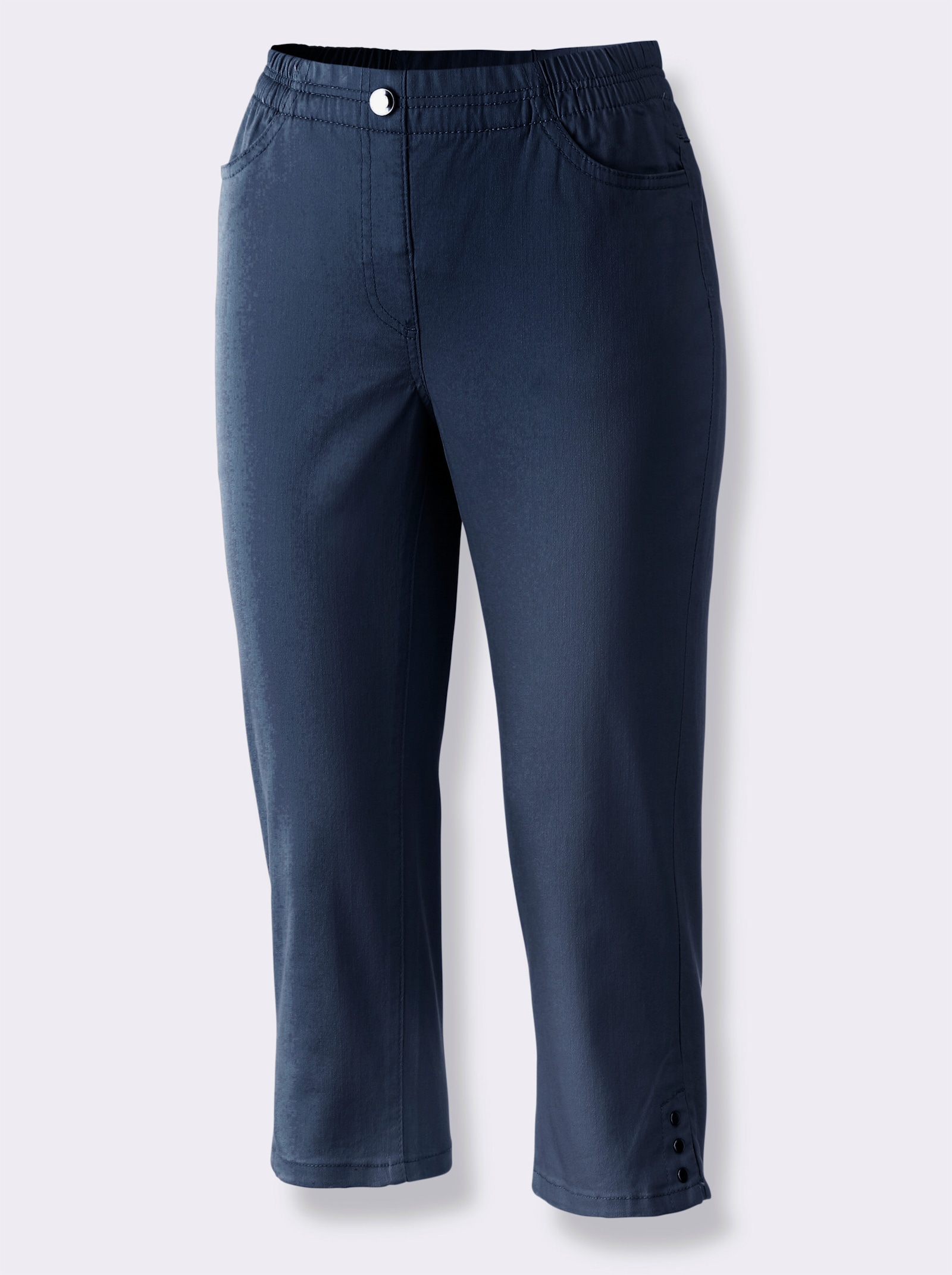 Caprijeans mit Nieten-Verzierung - blue-stone-washed