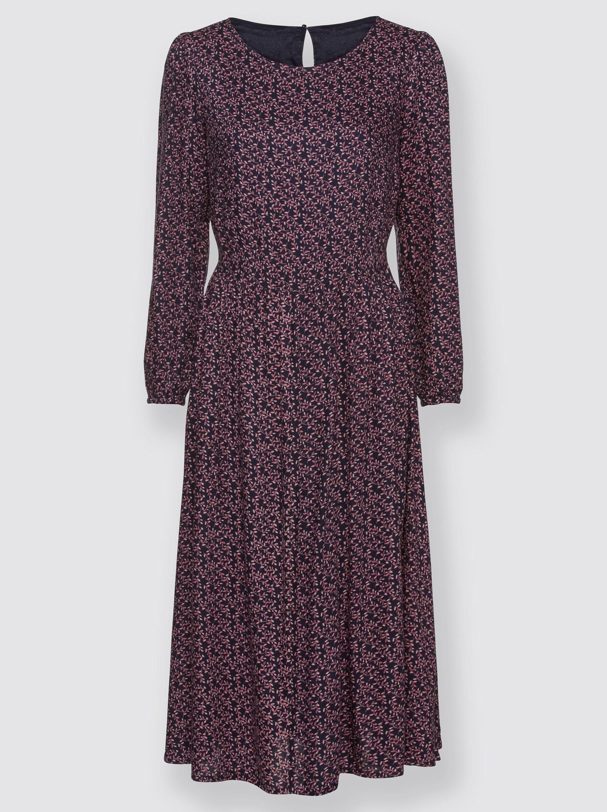 A-Linien-Kleid - marine-rosé-gemustert