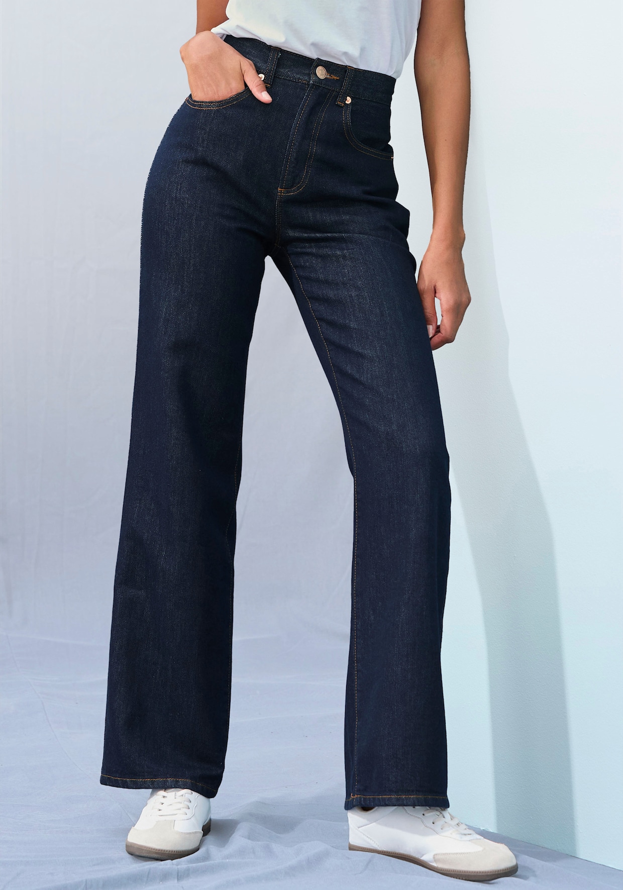LASCANA Jean large - denim bleu foncé