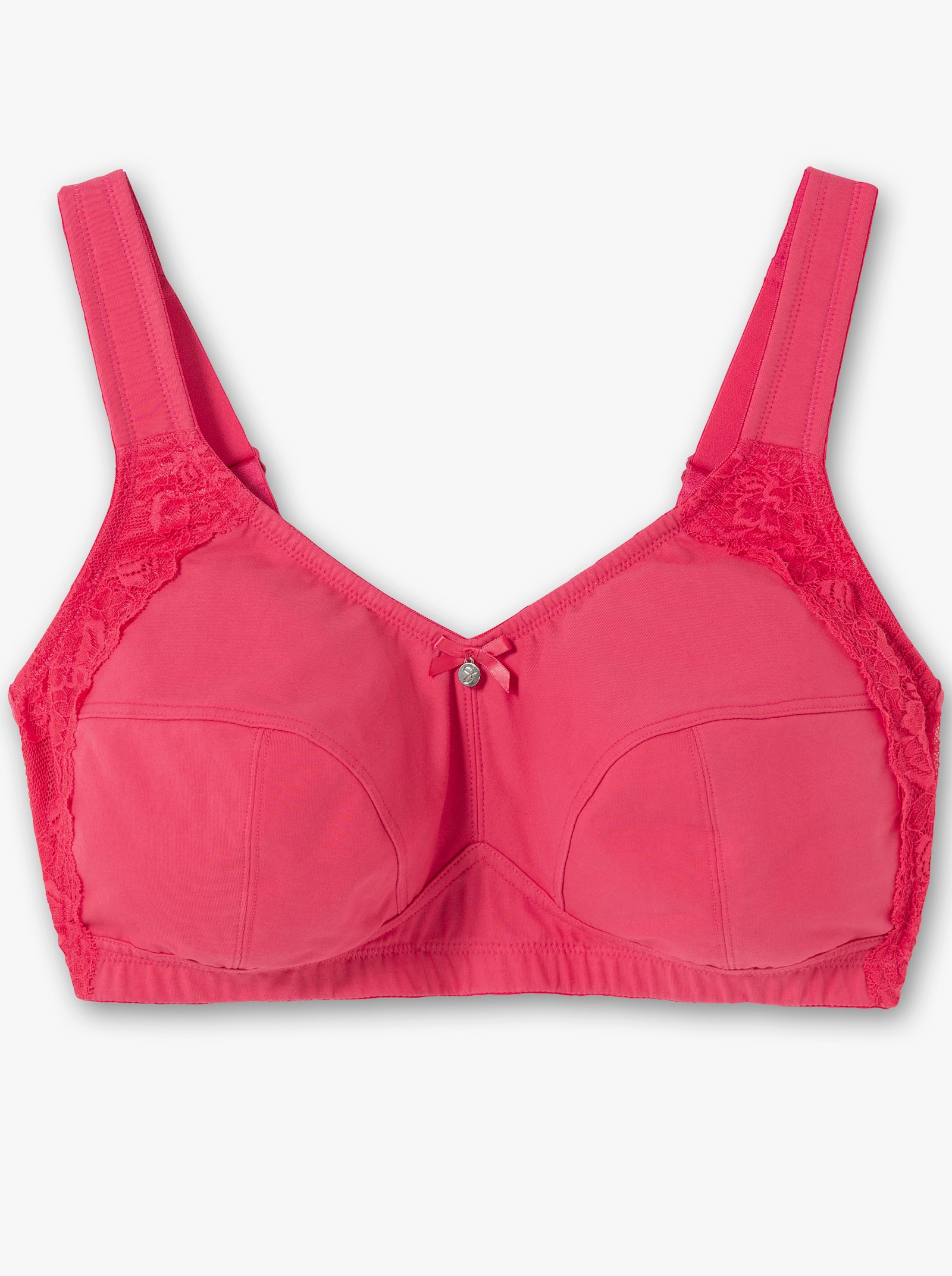 sheego Bügelloser BH mit Spitzenbesatz - orchidee