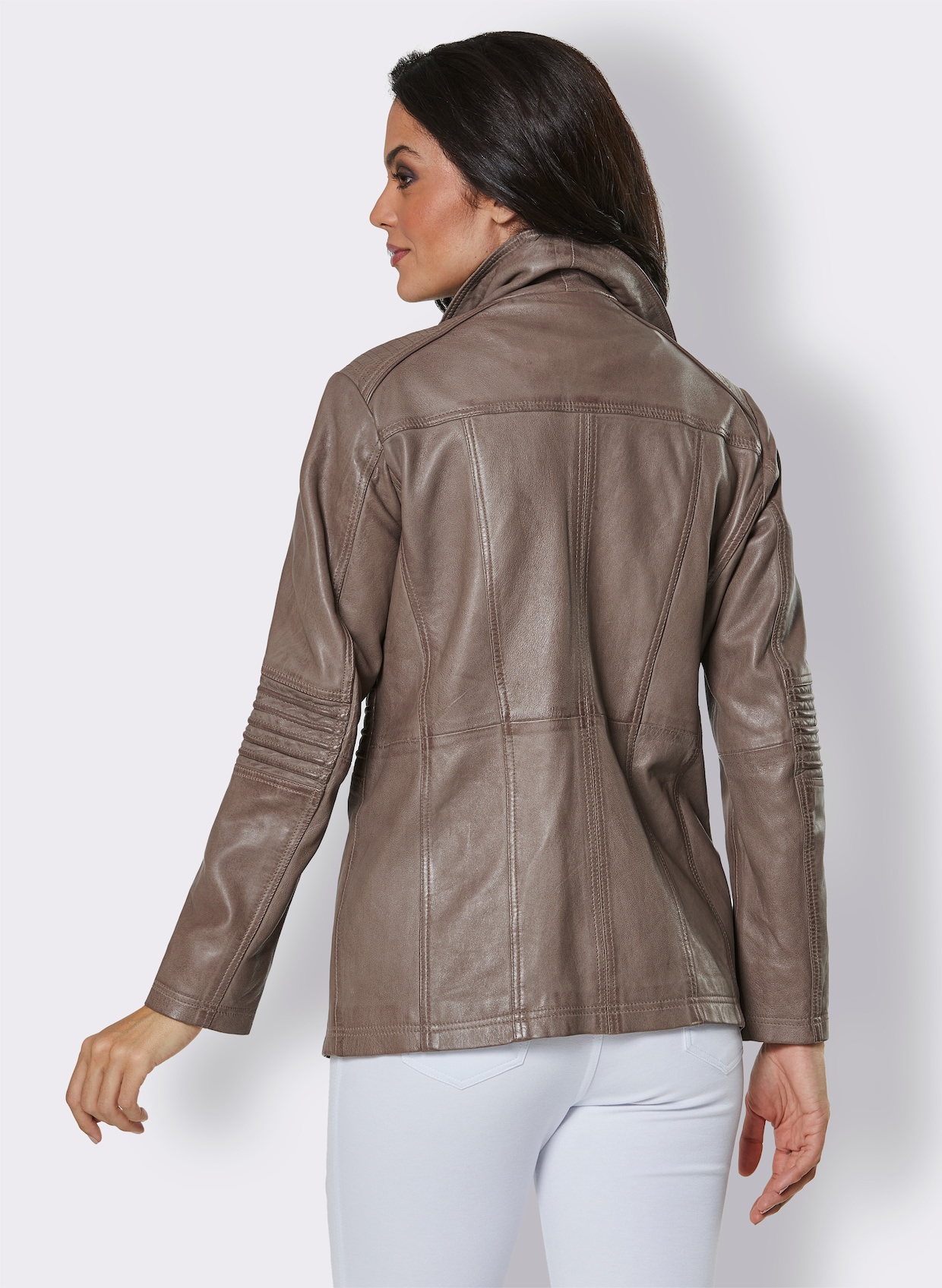 Veste en cuir - taupe