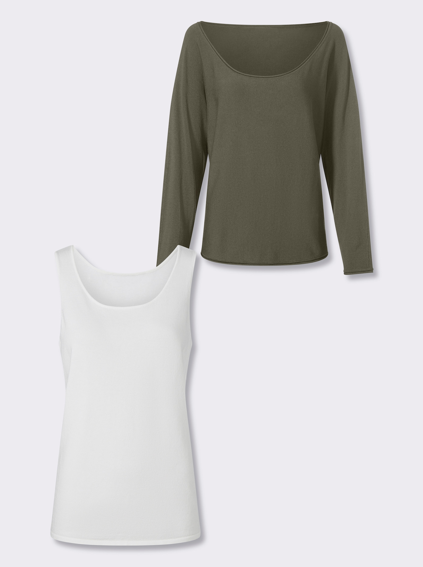 heine Pull 2 en 1 avec manches chauve-souris. - kaki