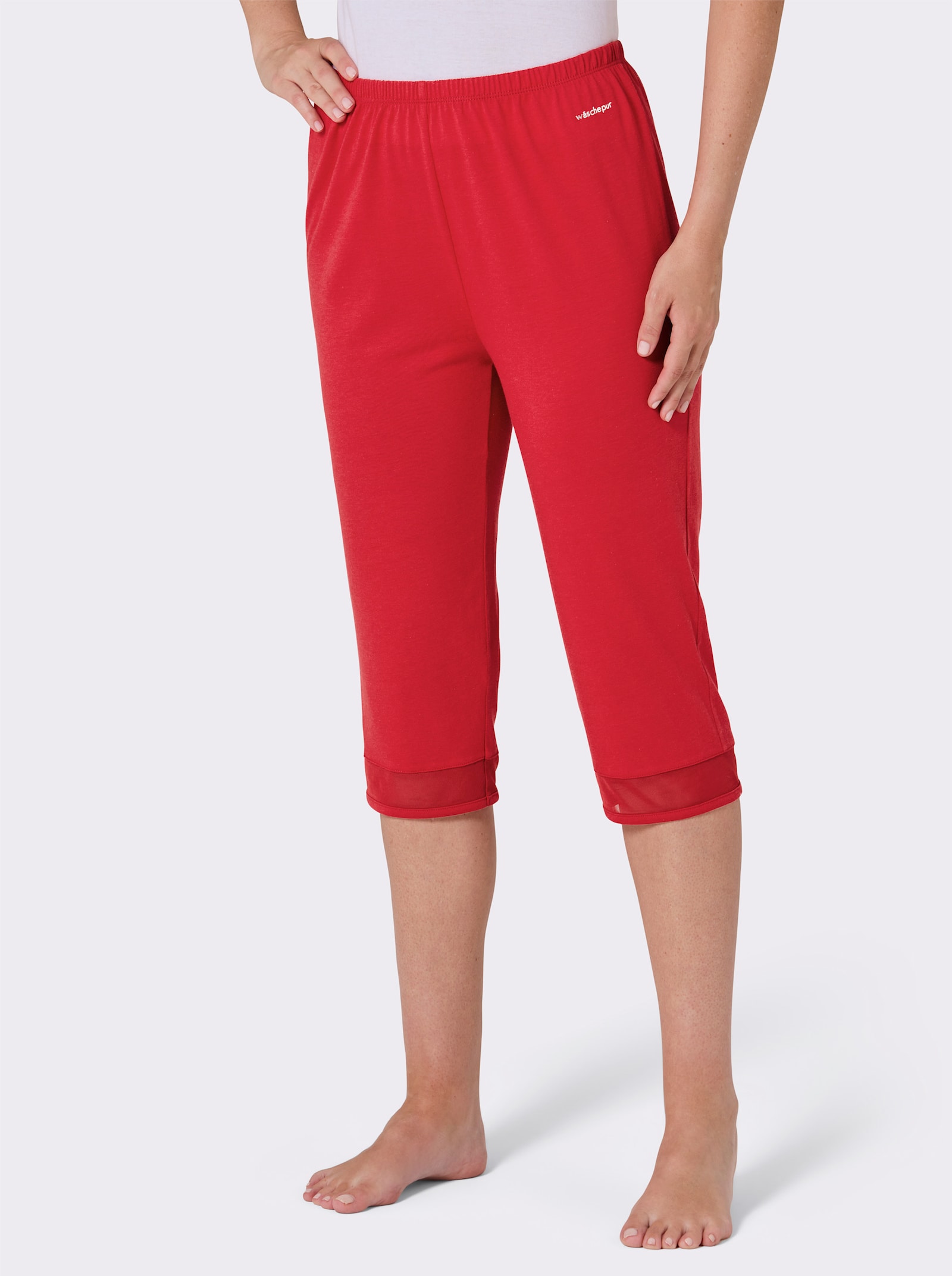 wäschepur Caprihose mit Mesh am Bein - rot