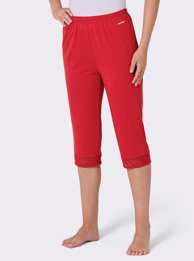 wäschepur Caprihose mit Mesh am Bein - rot