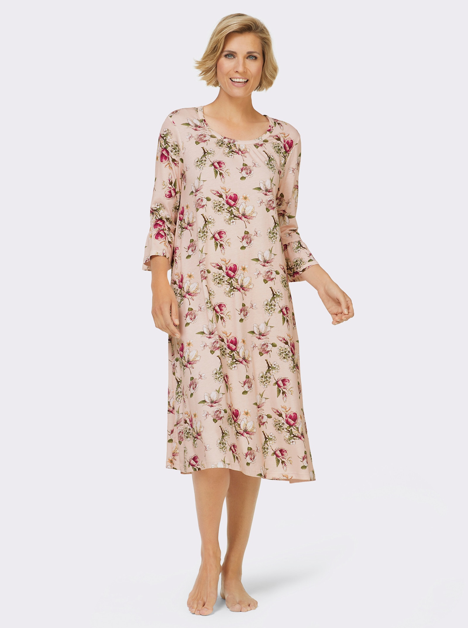 wäschepur Nachthemd im Blütendessin - hellrosé-bedruckt