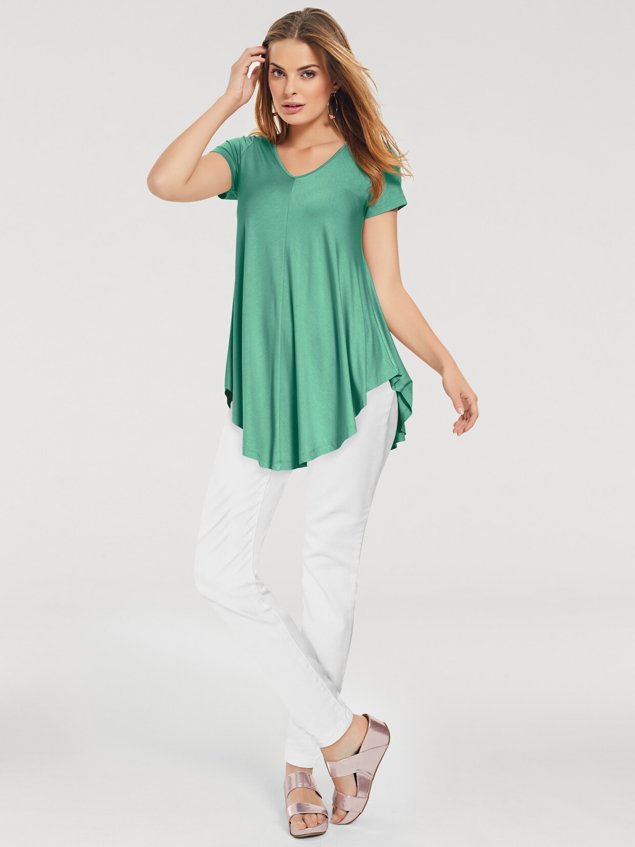 heine V-Shirt - lindgrün