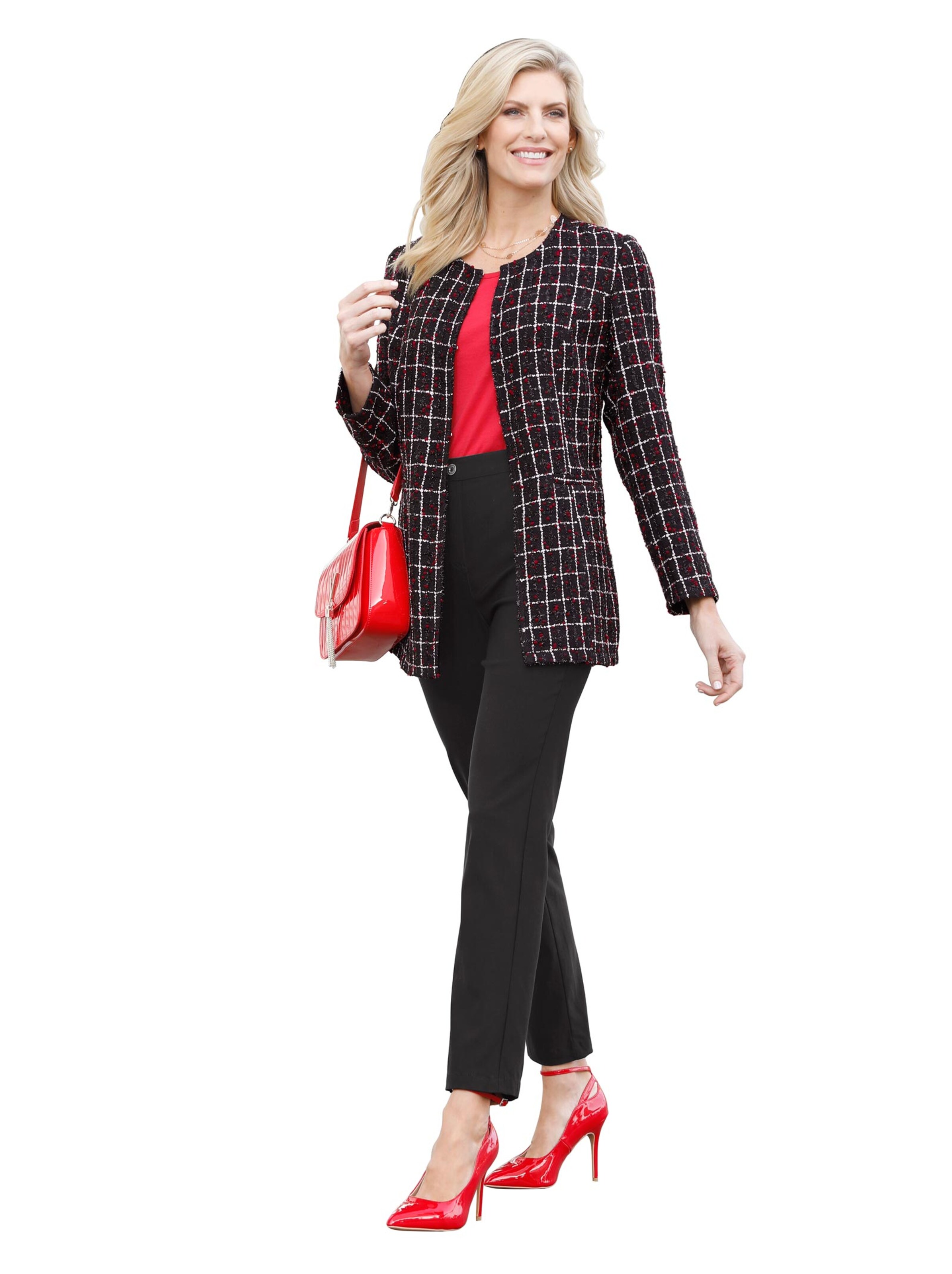 Longblazer - schwarz-gemustert