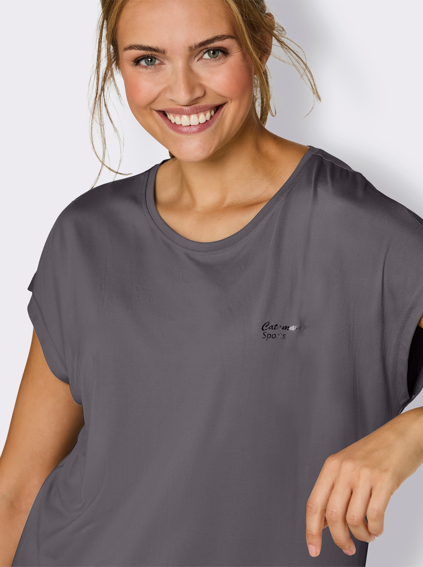 Catamaran Sports Funktionsshirt mit hinten längerem Saum - anthrazit