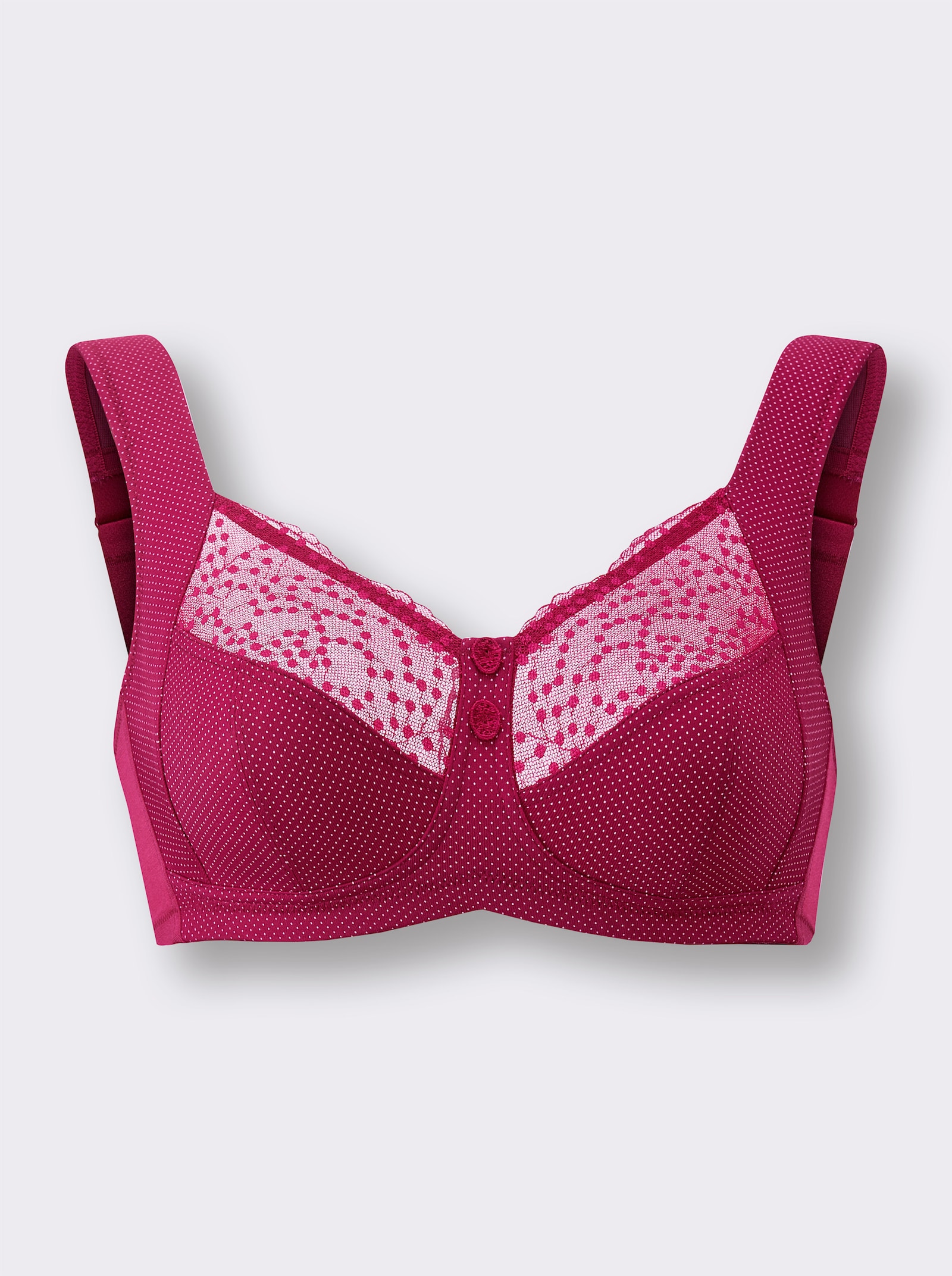 Anita Odľahčujúca podprsenka b.kostíc, transp.čipka-tyl - Malinová