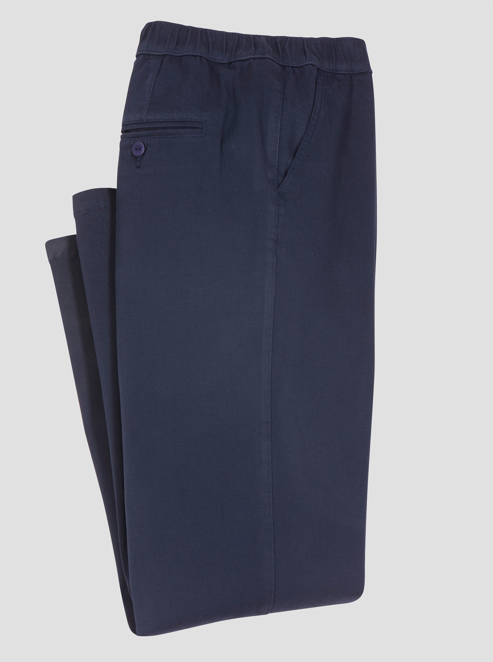 Comfortjeans met gestileerde ritssluitingoverslag - marine