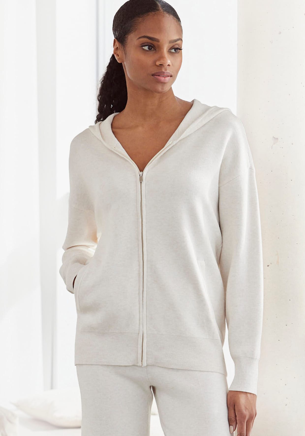 Elbsand Veste en tricot - blanc cassé