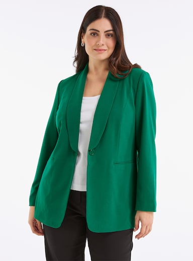 Blazer in langer Form - grün