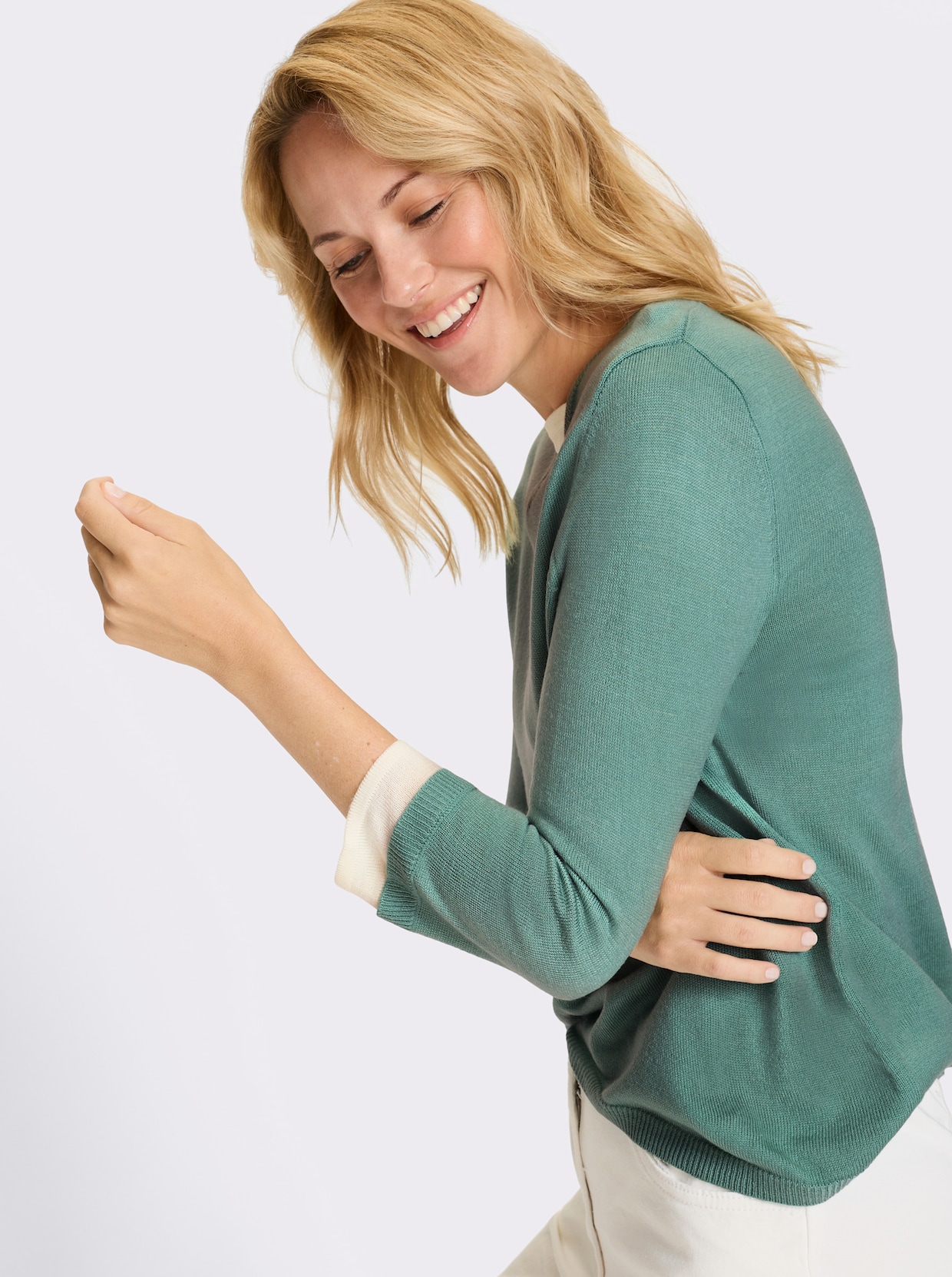 2-in-1-Pullover - salbei