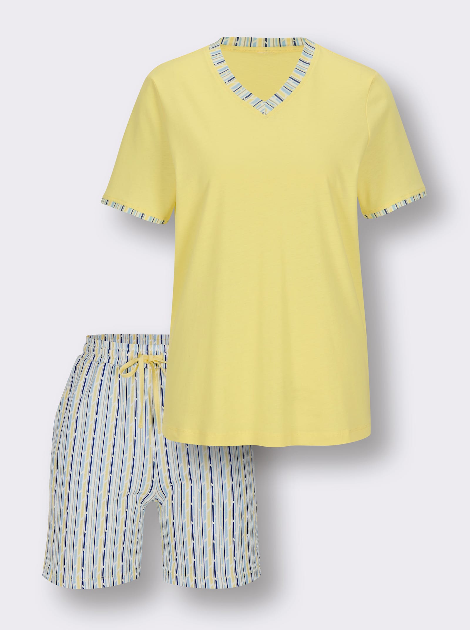 wäschepur Shorty - zitrone-weiß-bedruckt