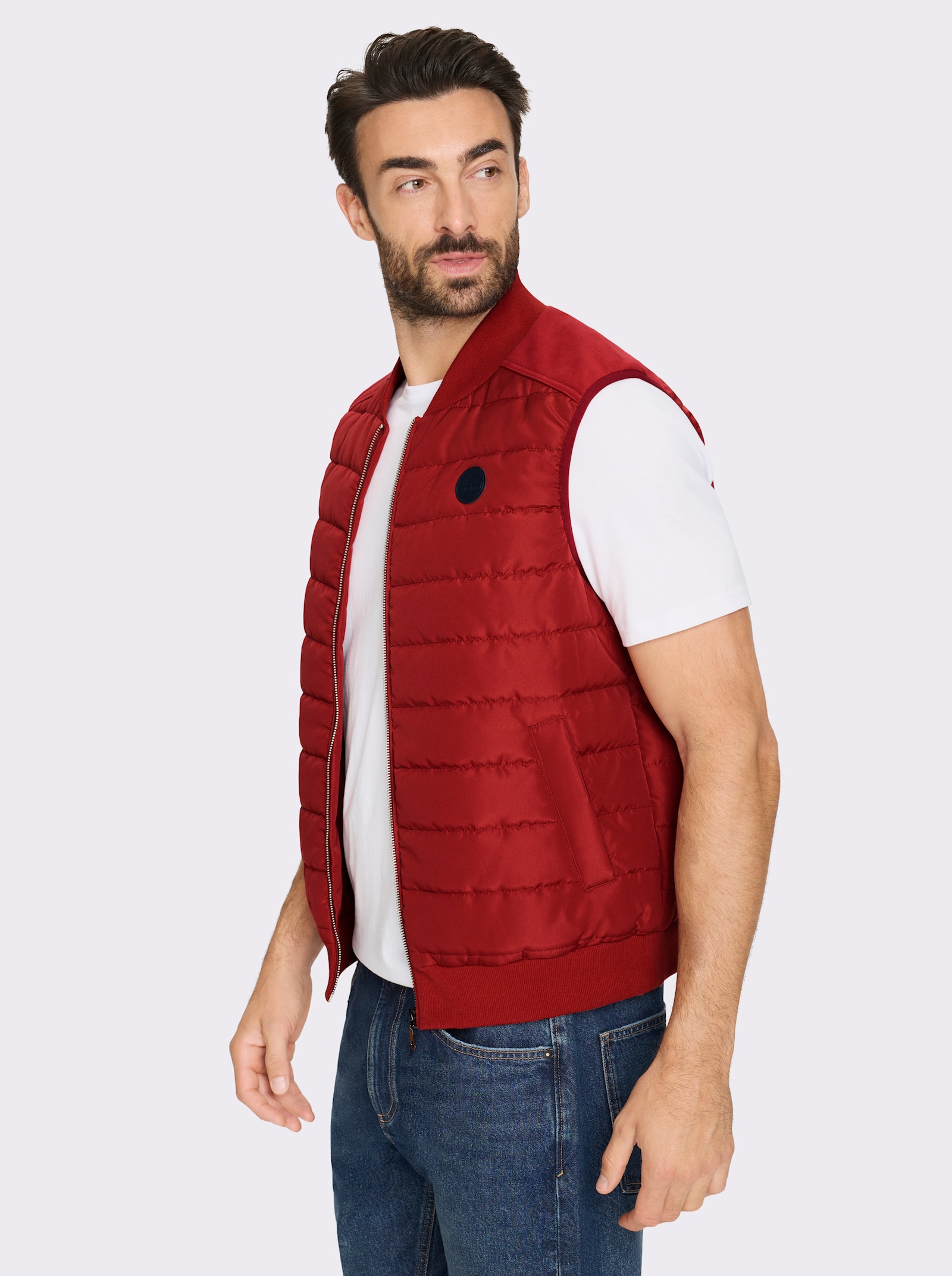 Marco Donati Steppweste mit Stehkragen, pflegeleicht - kirsche