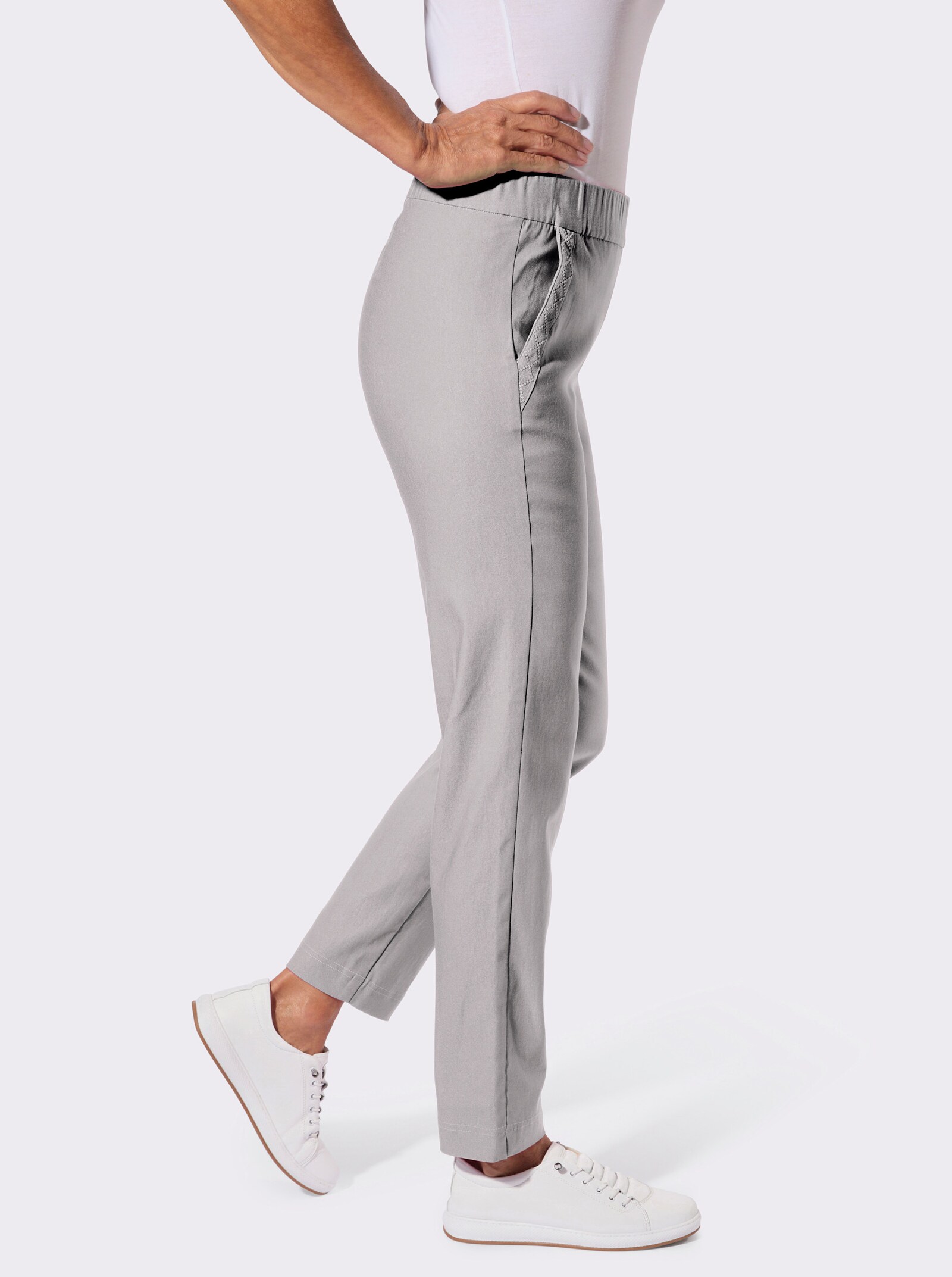 Bengalinhose mit Rundum-Dehnbund - steingrau