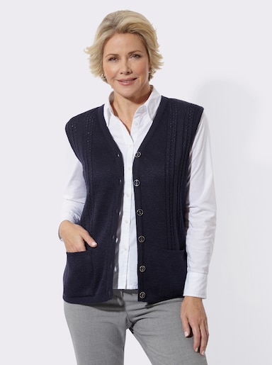 Strickweste mit Merinowolle - marine