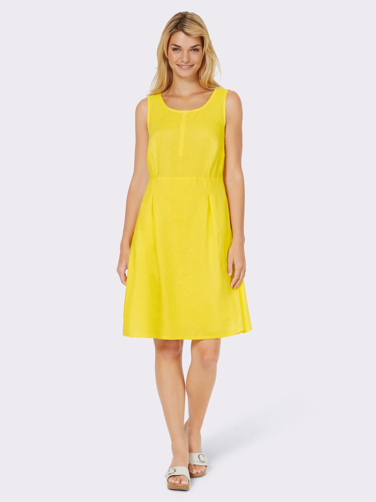 heine Leinenkleid - limone