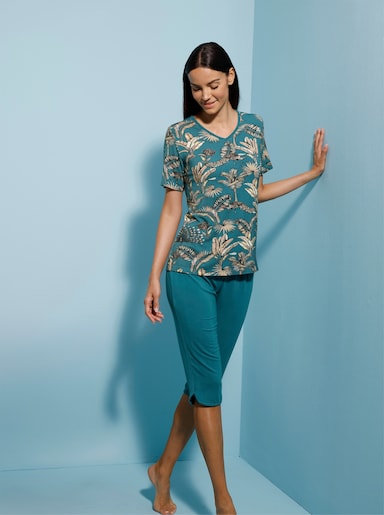 wäschepur Capri-Anzug - aquapetrol-champagner-bedruckt