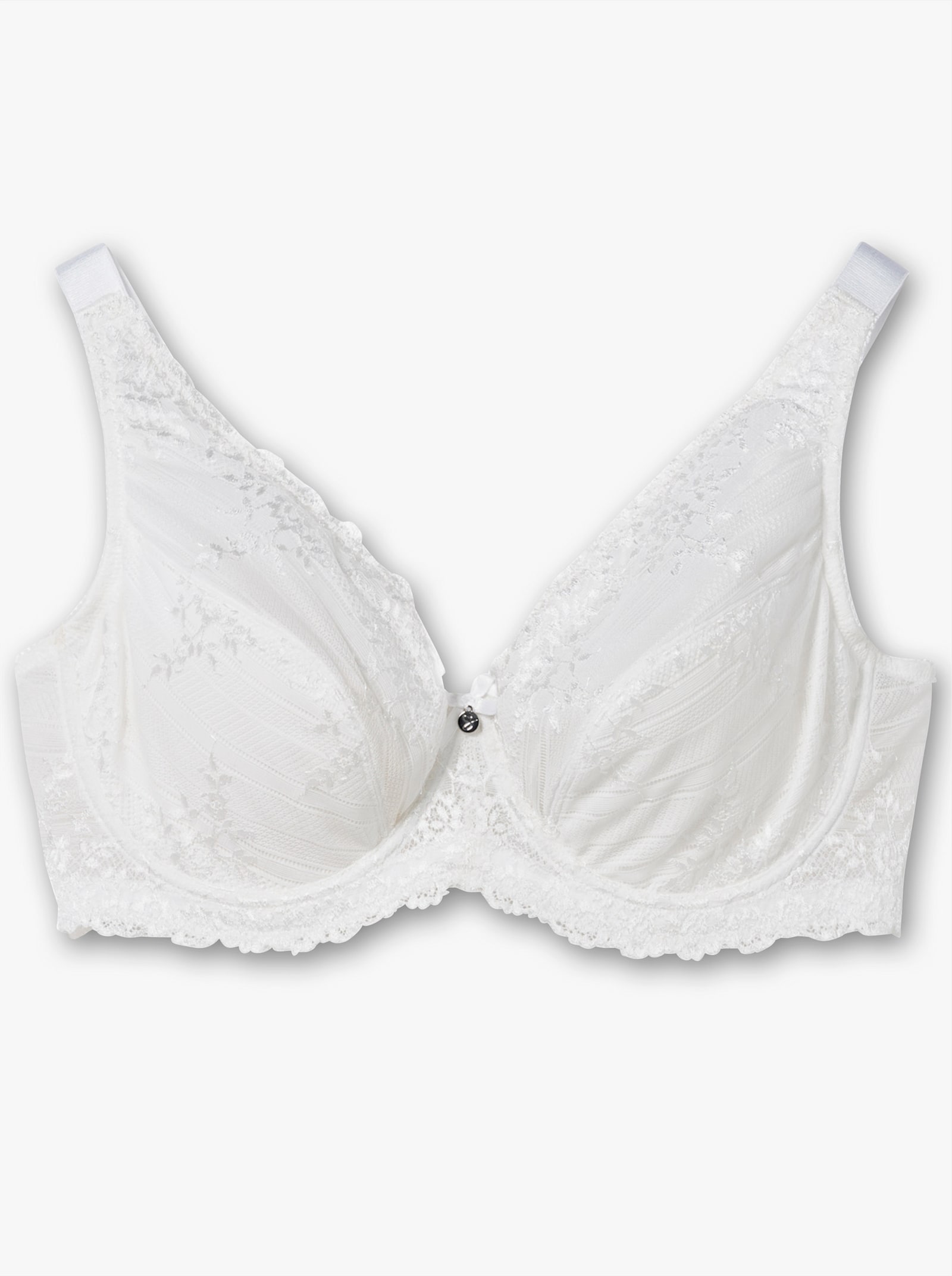 sheego Beugelbeha met kant - wit