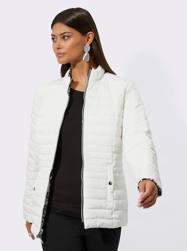 Wendejacke mit innovativer Füllung - ecru-schwarz-bedruckt