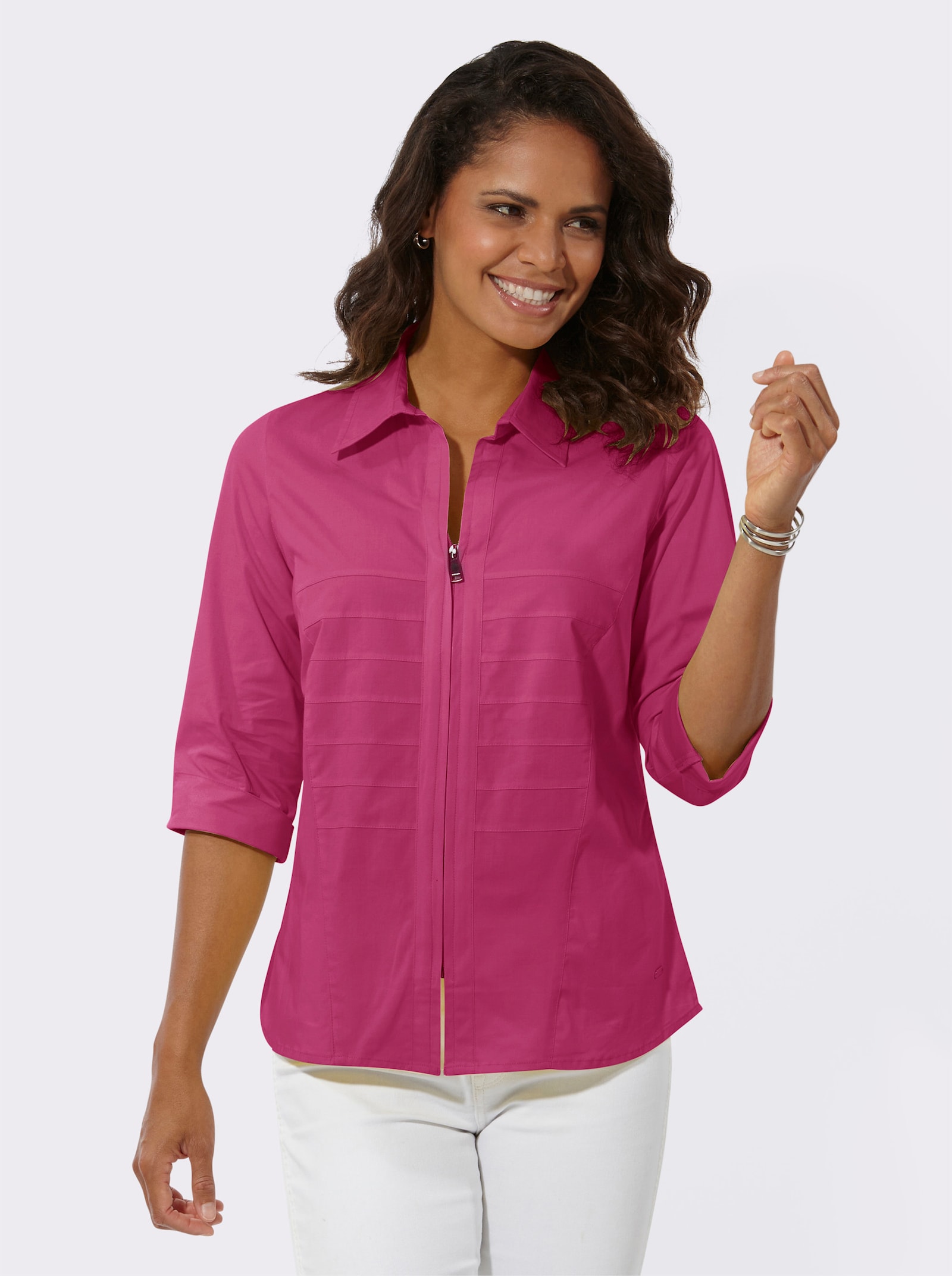 Blousejack met sierbiezen - fuchsia