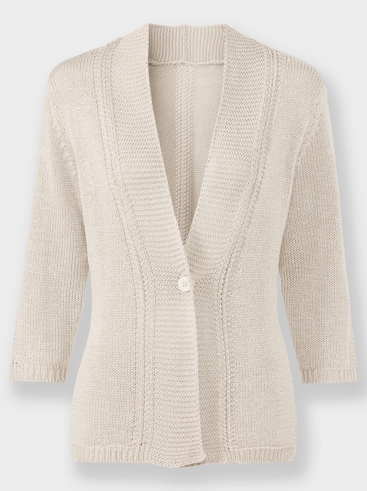 Strickjacke in pflegeleichtem Bändchengarn - champagner