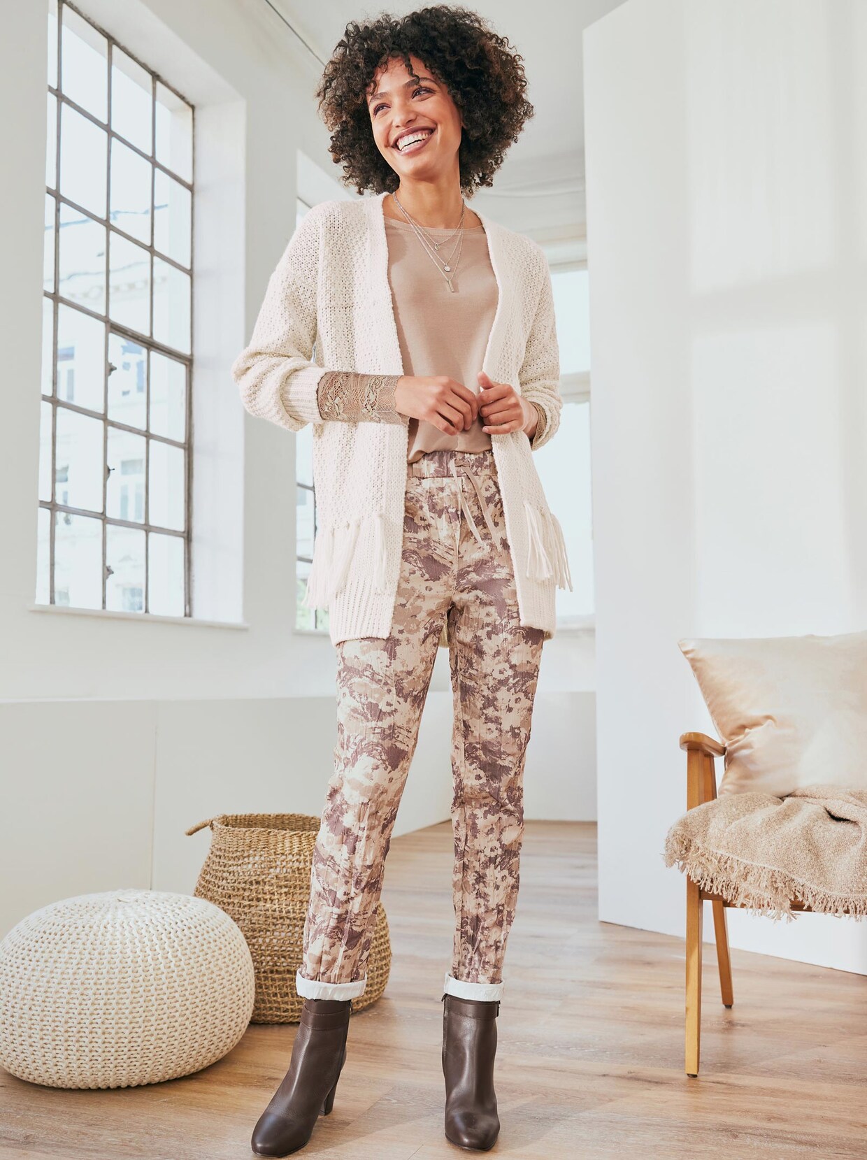 Linea Tesini Strickjacke - champagner