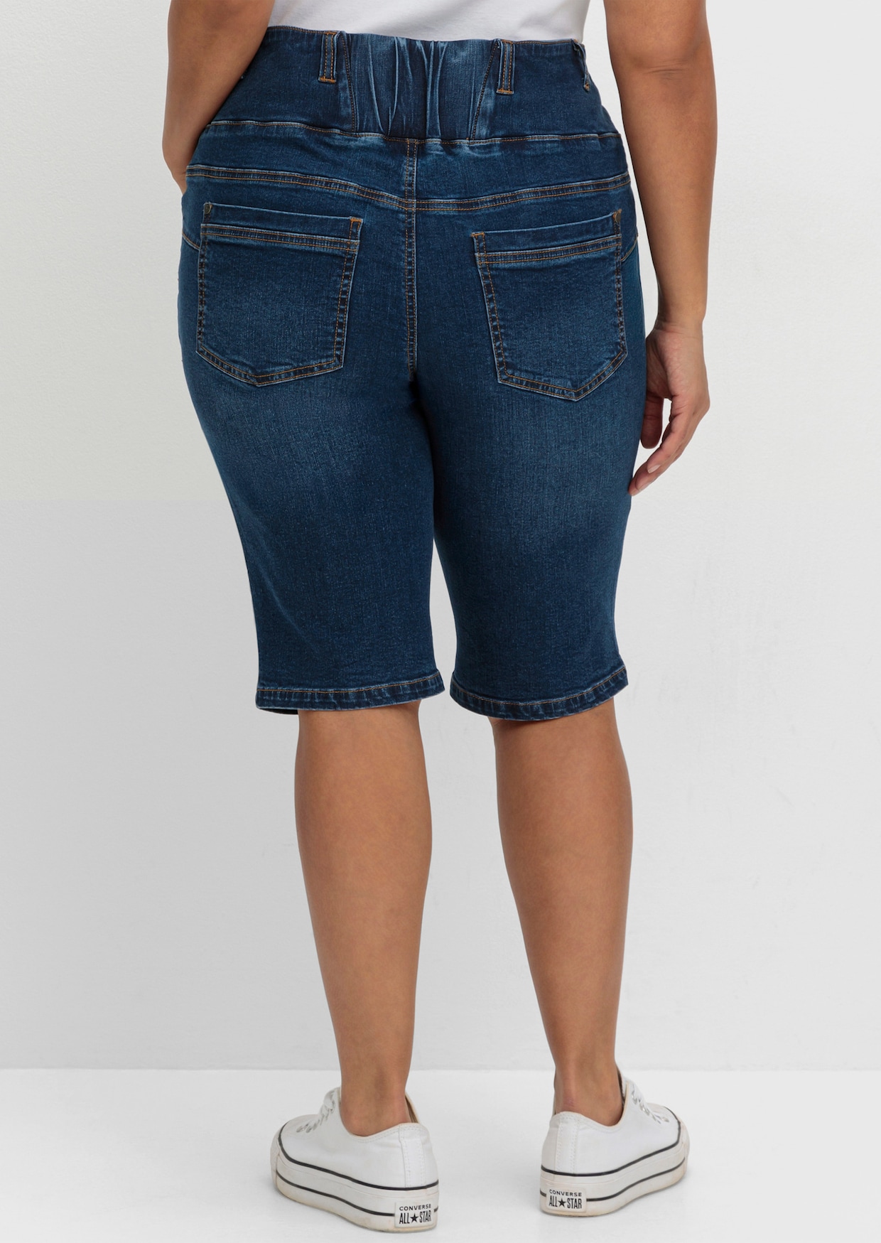 sheego Jeansbermudas - dark blue denim